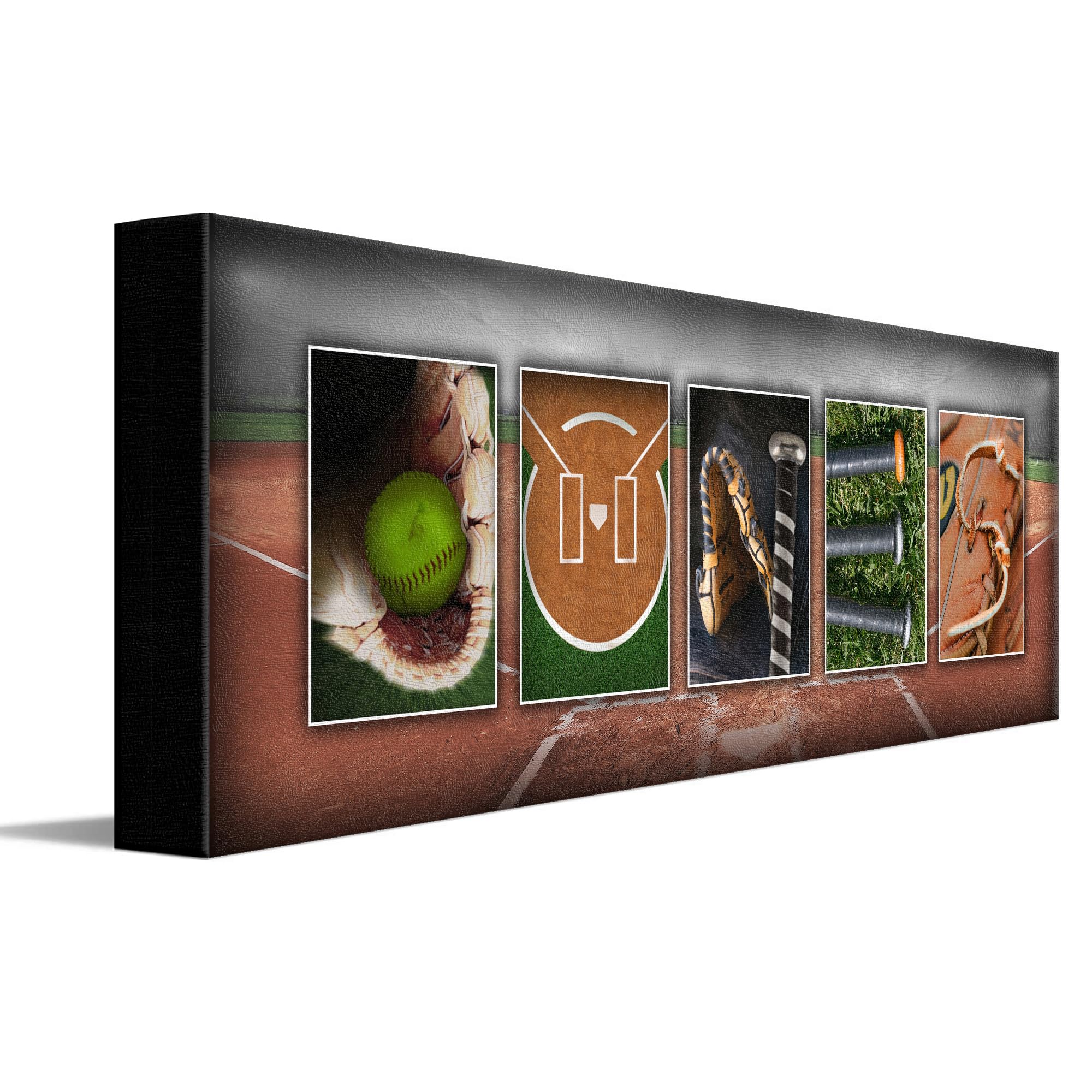 Personalized Softball Name Art (6.5X18 Block Mount) By Personal Prints