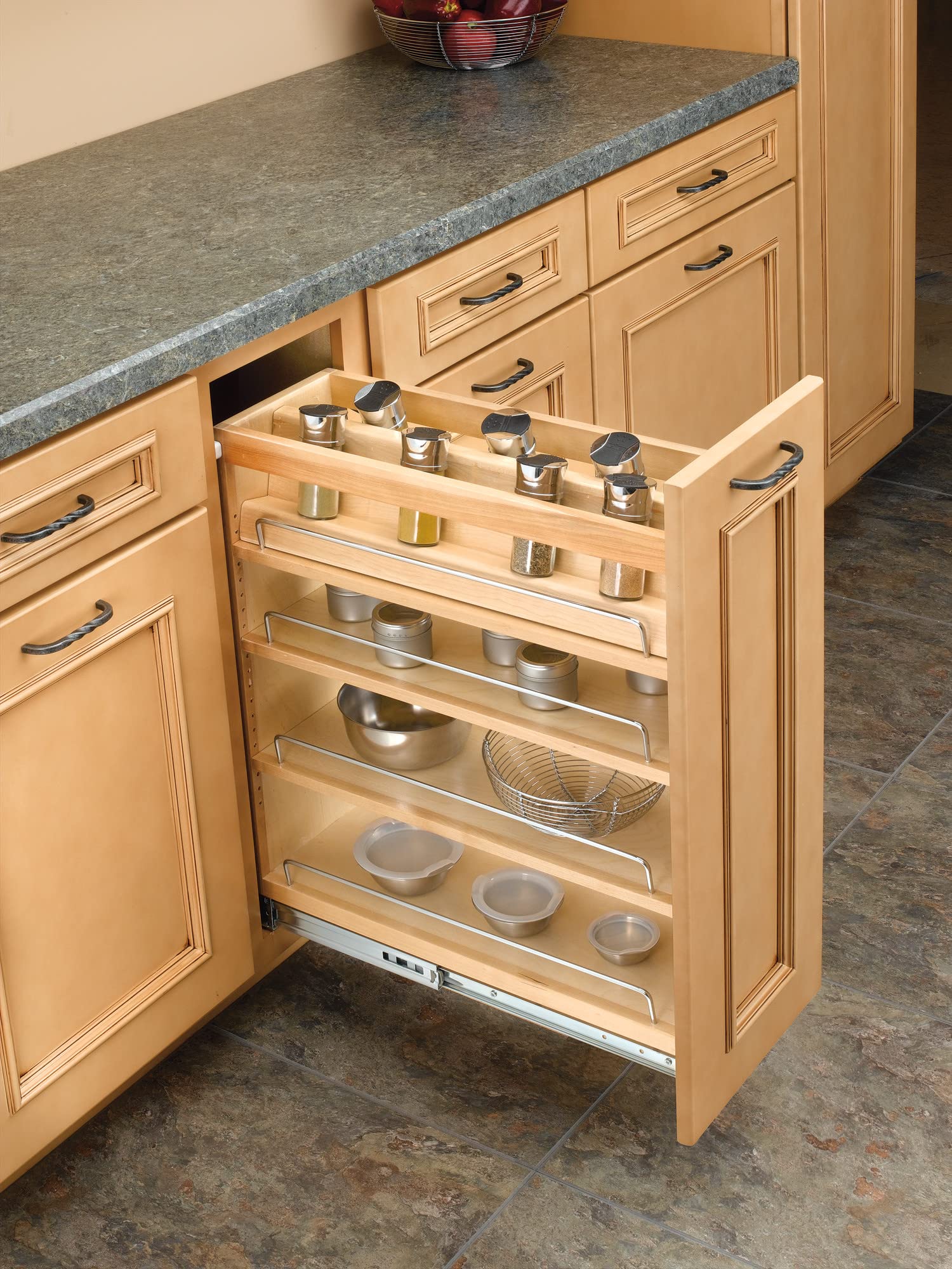 Rev-A-Shelf Wood Spice Insert Accessory for 448 Series Organizer w/Soft Close