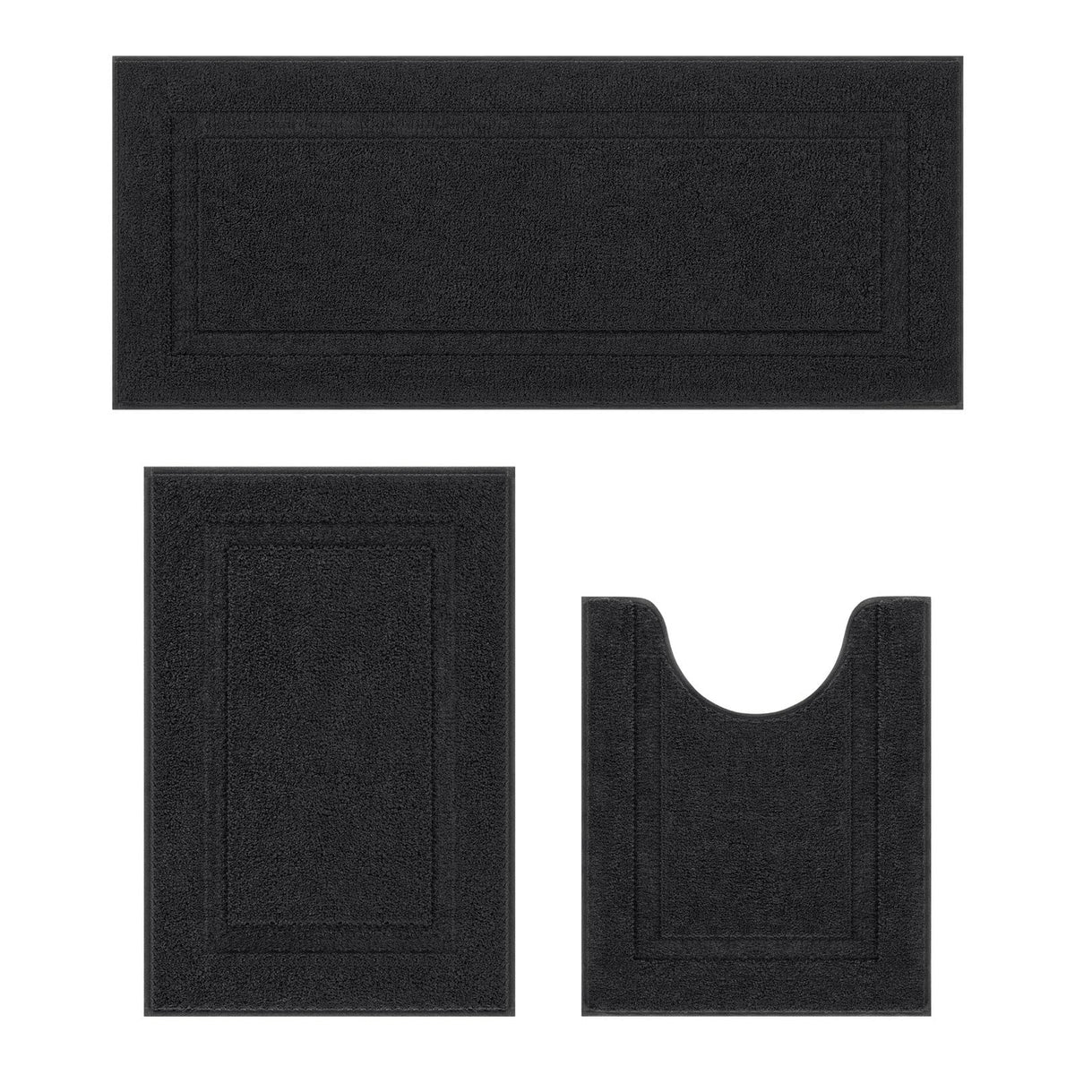 Shacos Bathroom Runner Rugs Set Of 3 Pieces Ultra Soft Bath Mats With U Shaped Toilet Rug Absorbent Non Slip Washable Microfiber