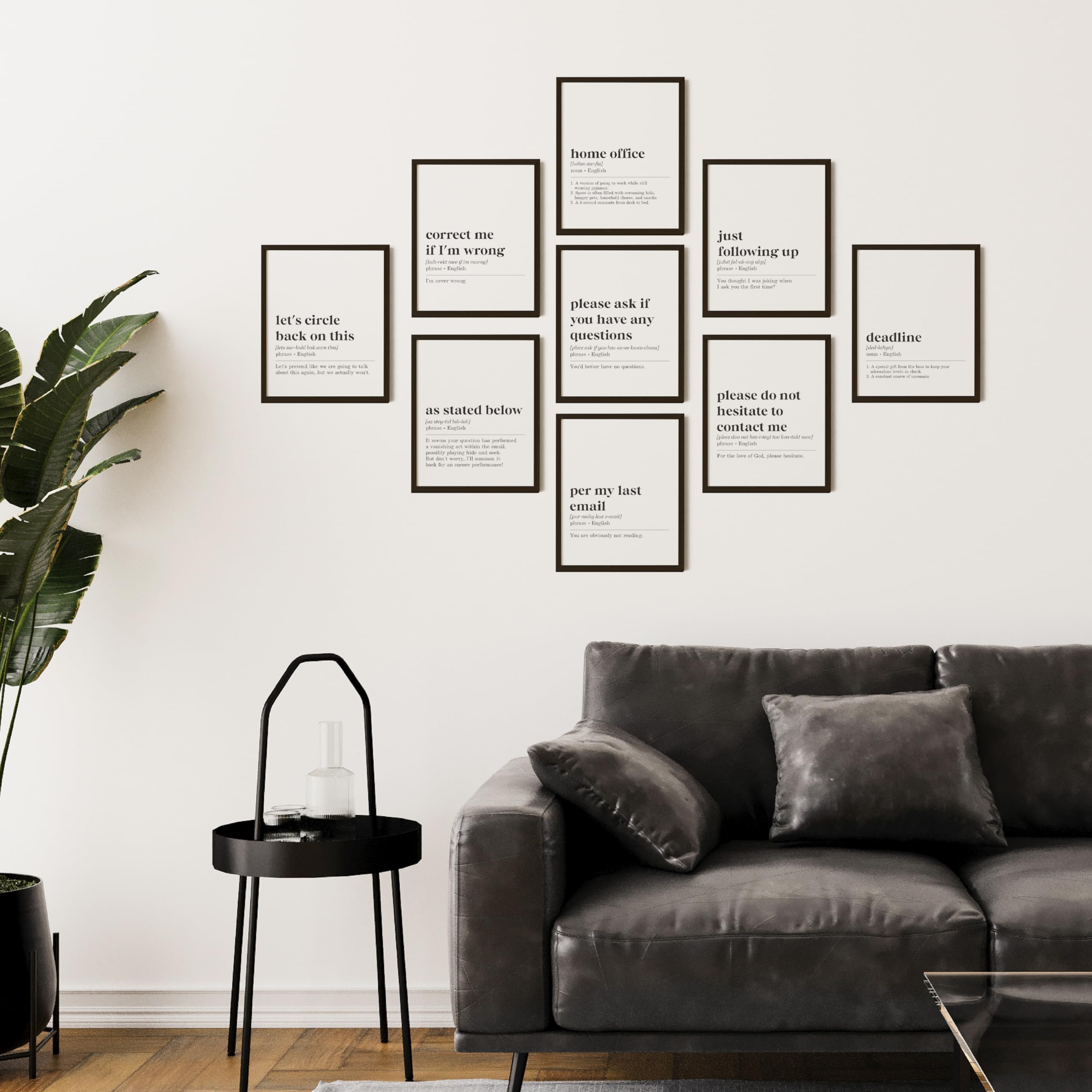 97 Decor Funny Office Decor - Home Office Poster, Funny Work From Home Art Prints, Inspirational Work Quotes Wall Art Motivation