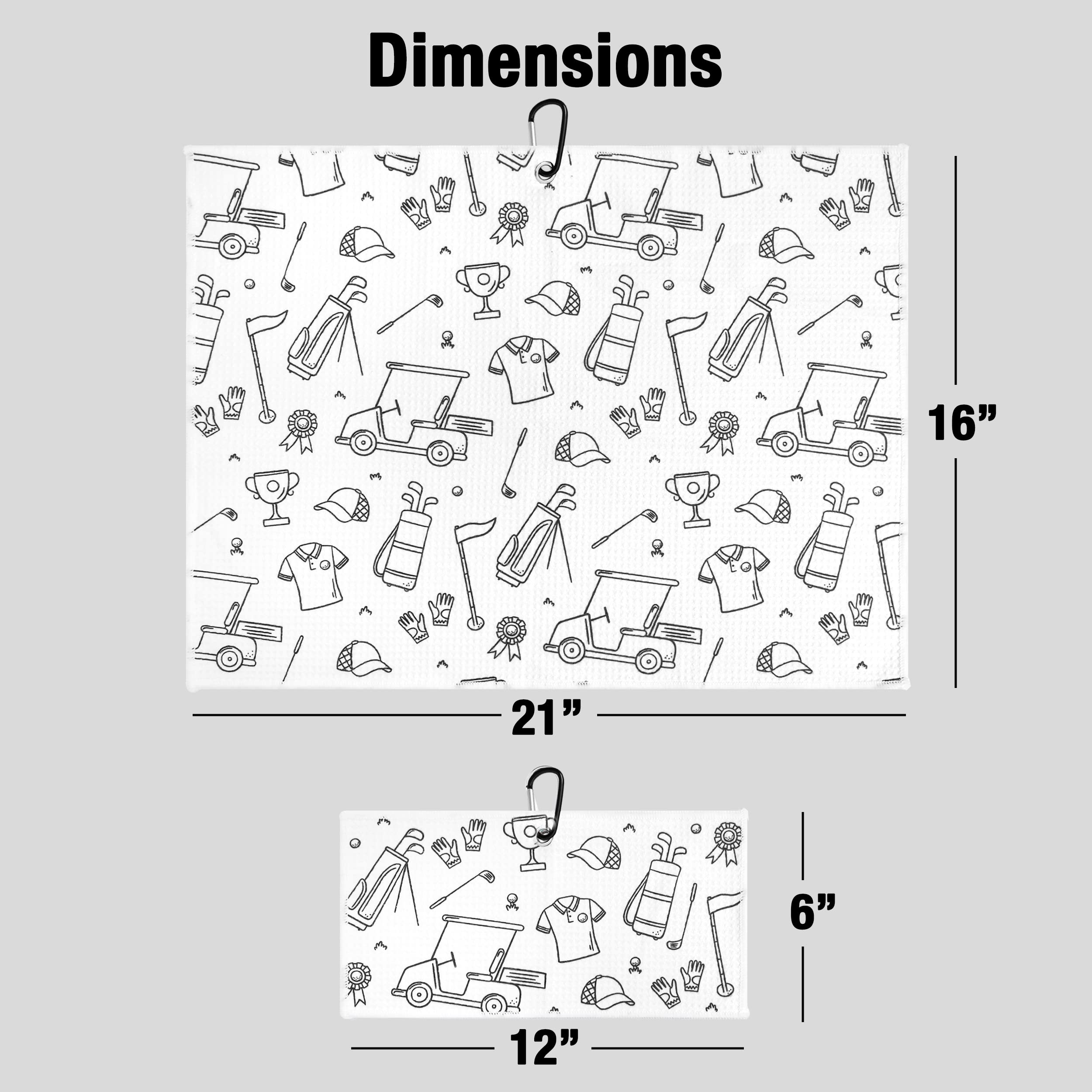 Playing It Forward Golf Doodles Golf Towel with Clip for Women and Men  Microfiber Waffle and Ball Towels  Set of 2