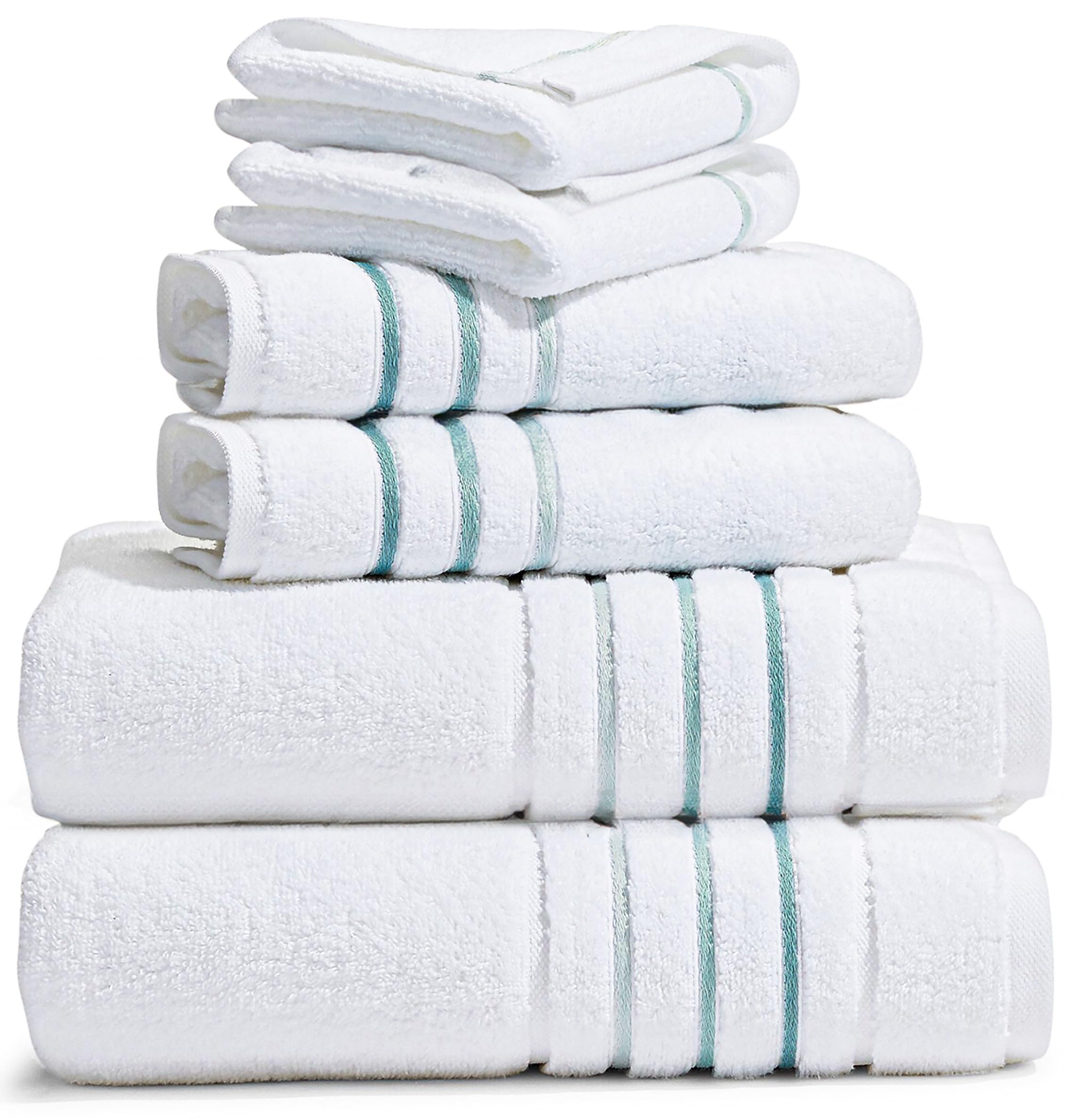 Bath Towel Set_White Towel For Bathroom, Luxury Hotel &Spa Quality, 100% Cotton .Includes 2 Large Bath Towels, 2 Hand Towels And