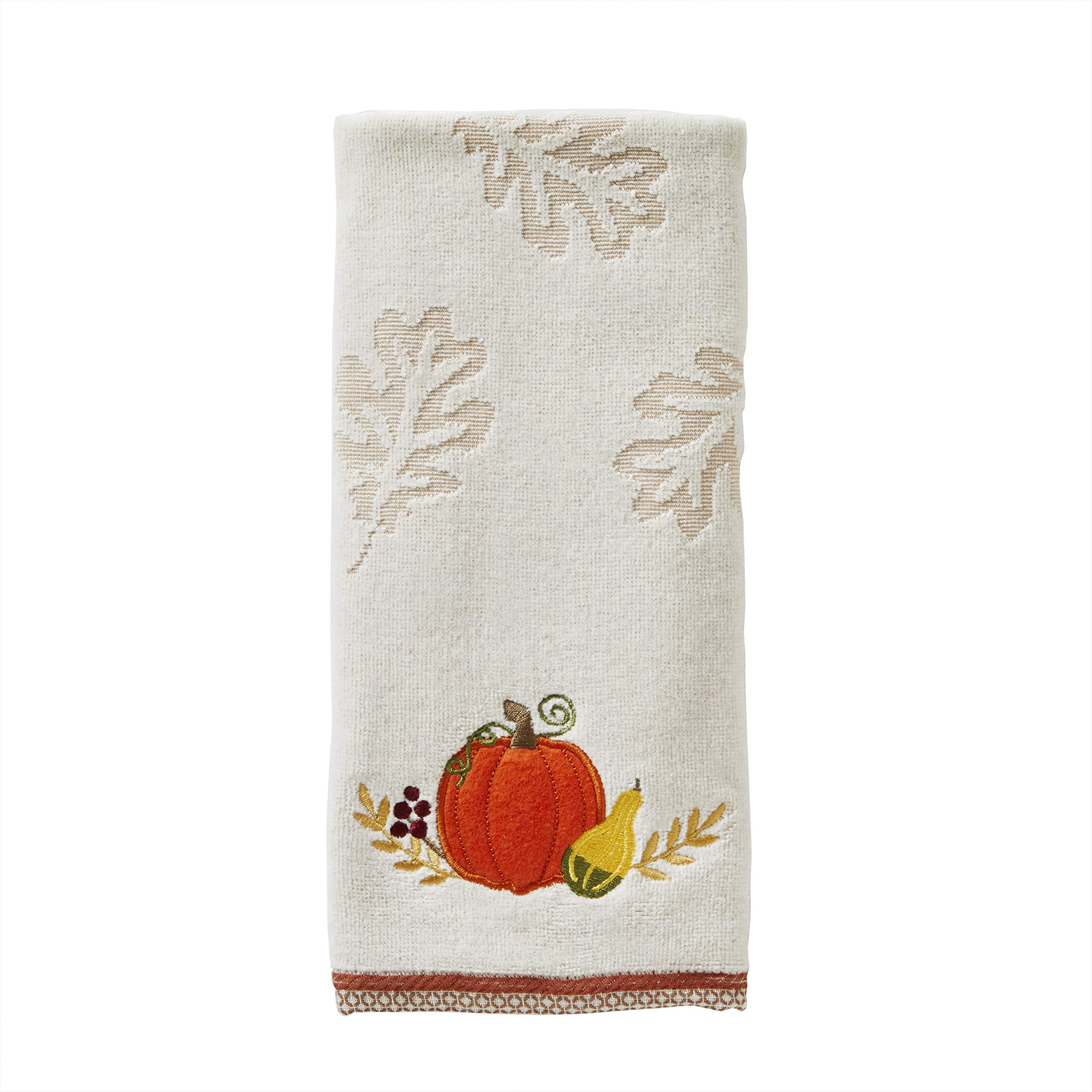 SKL Home Harvest Traditional Pumpkin Hand Towel Set  Tan Small