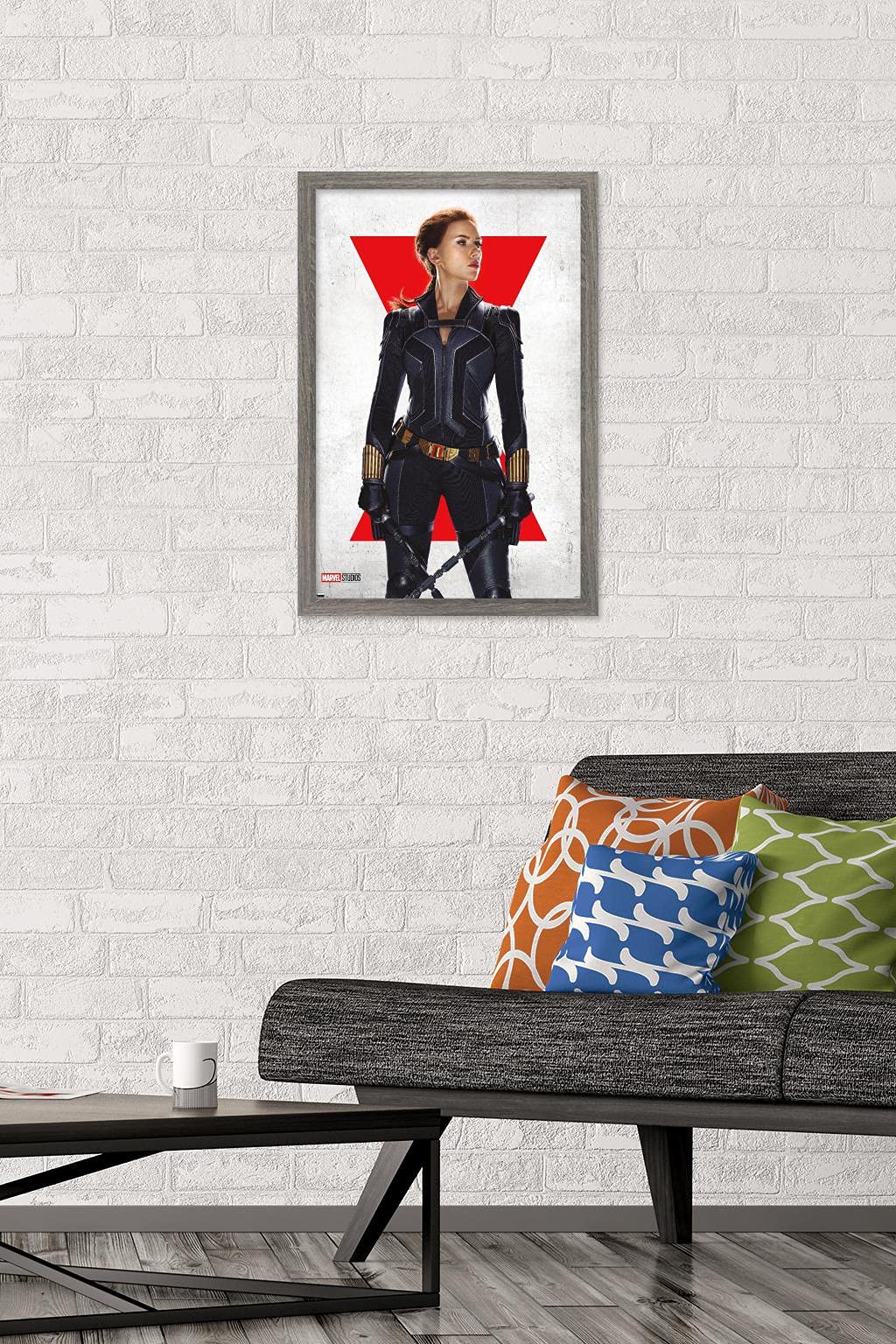 Trends International Marvel Black Widow - Black Widow One Sheet Wall Poster, 14.72'' X 22.37'', Barnwood Framed Version