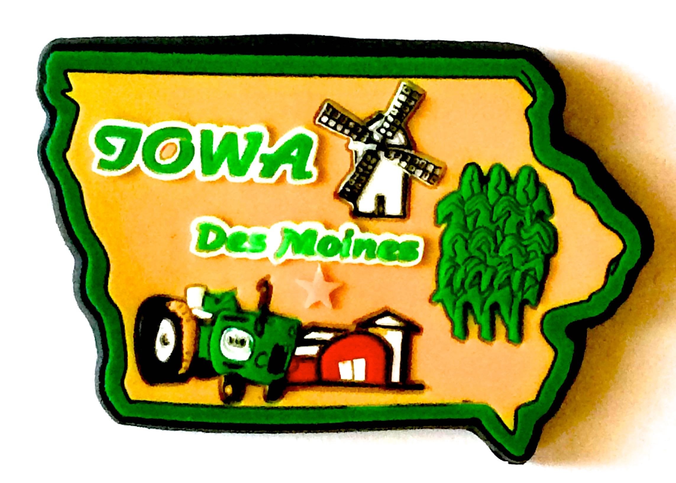 Iowa State Multi Color Pvc Fridge Magnet