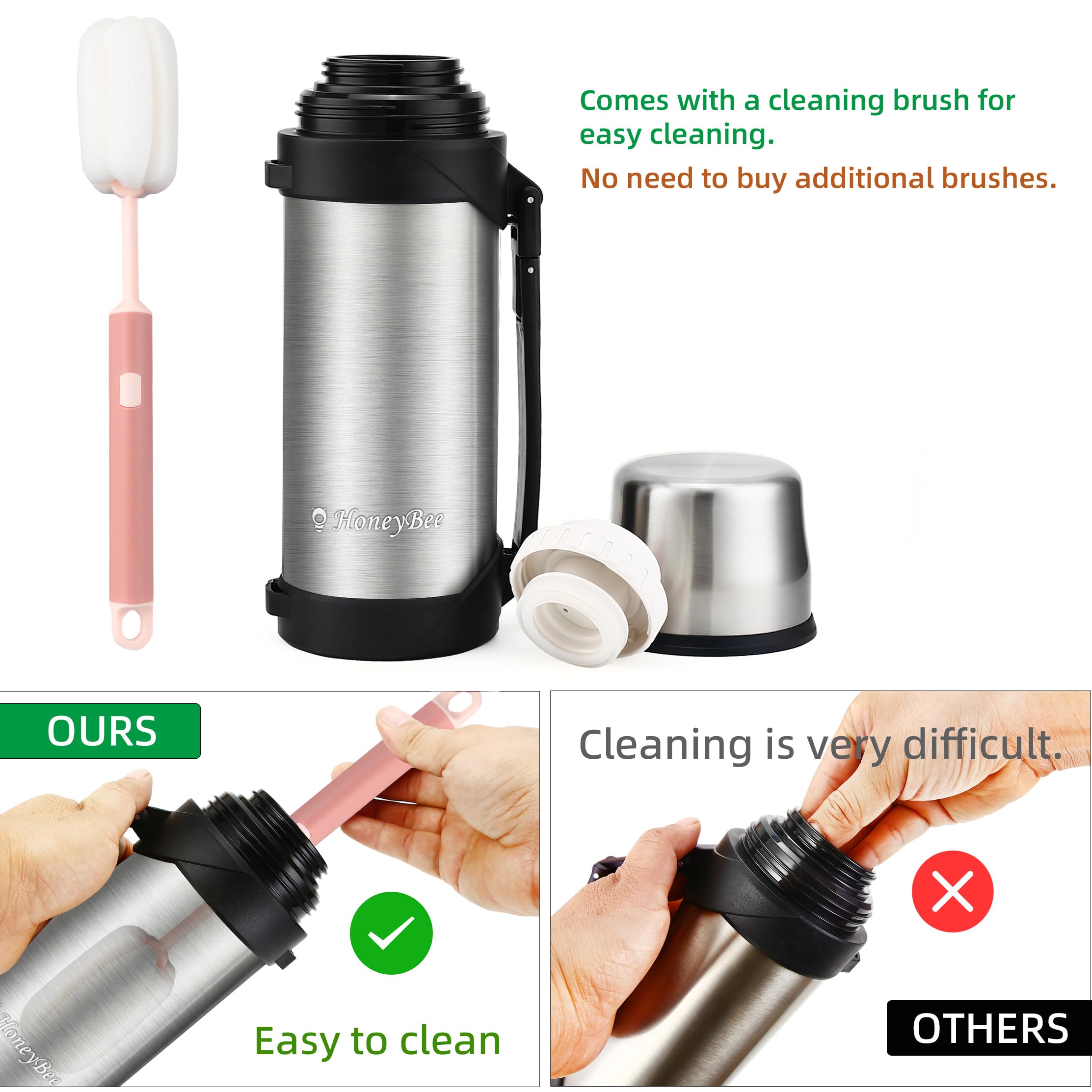 Vacuum Insulated Bottle Coffee Thermos,41 Ounce,Thermos For Hot Drinks,Keep Liquid Hot Or Cold 24 Hours,Thermos & Perfect Size C