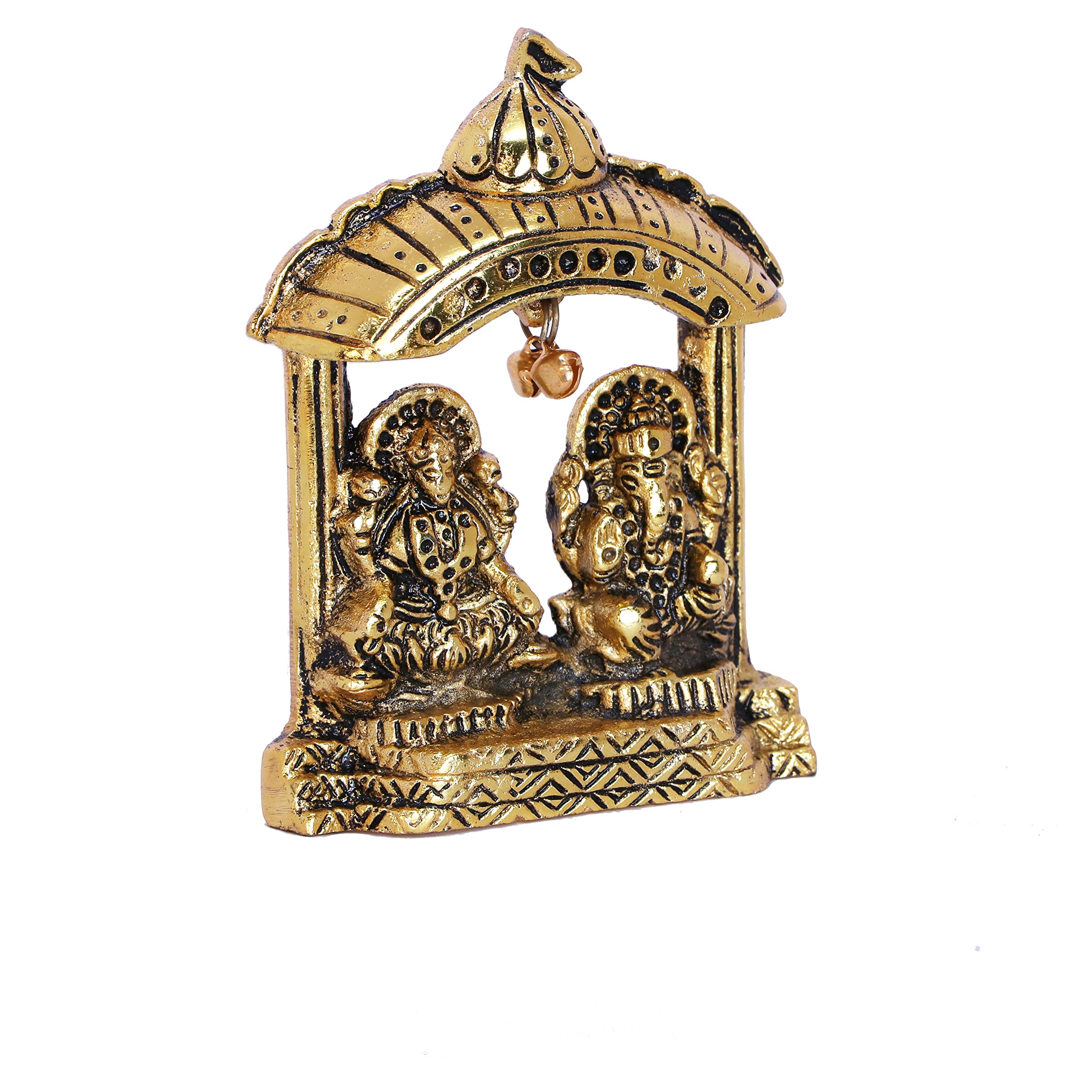 Kridaykraft Metal Laxmi Ganesh Idol Decorative Murti Temple Frame Metal Statue For Pooja & Decor Your Home, Office, Decorative S