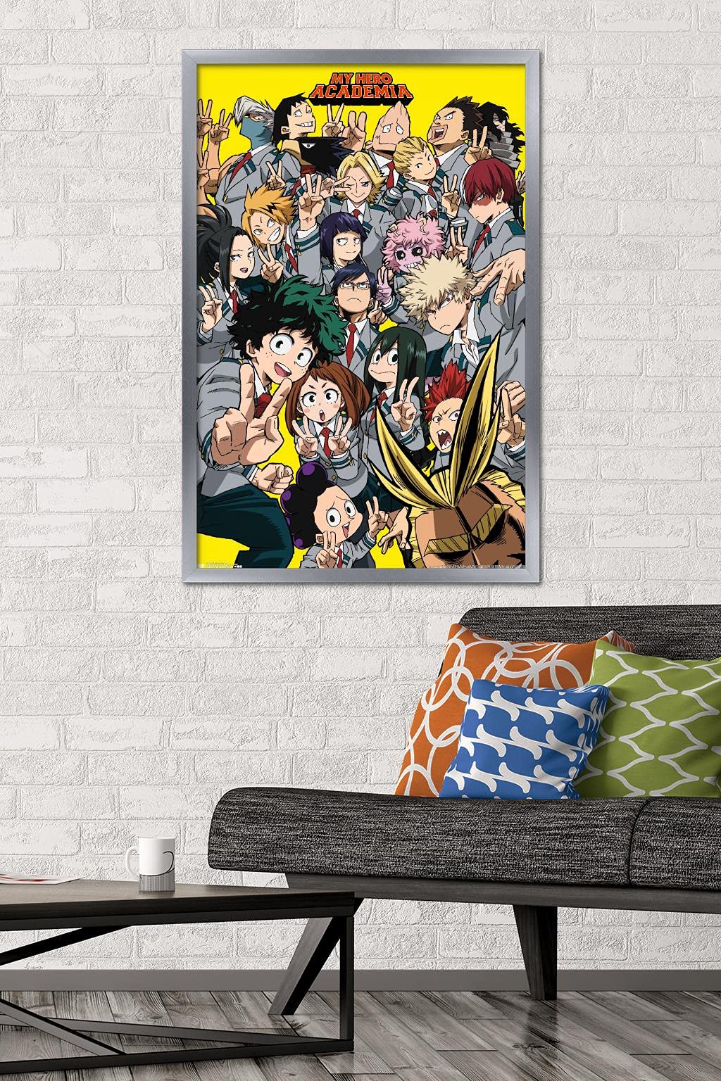 Trends International My Hero Academia - Selfie Wall Poster, 22.375'' X 34'', Silver Framed Version