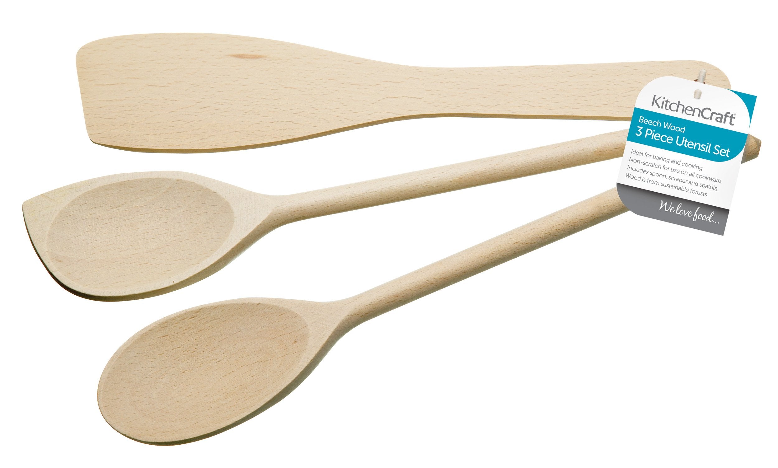 Kitchencraft Wooden Cooking Utensils (Set Of 3)