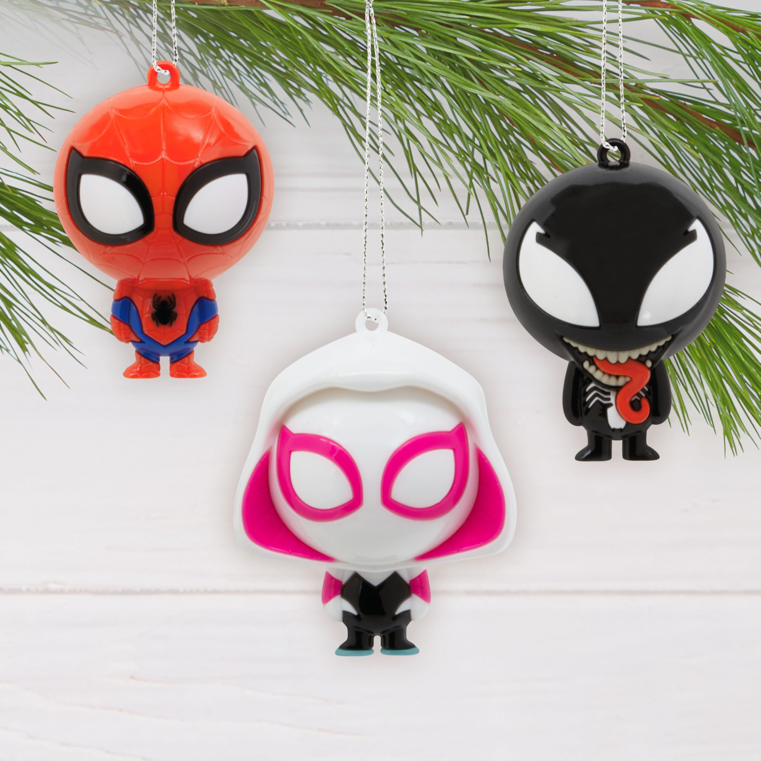 Hallmark Marvel Spider-Man Series 4 Mystery Christmas Ornaments, Shatterproof, Set of 2, Gifts for Marvel Fans