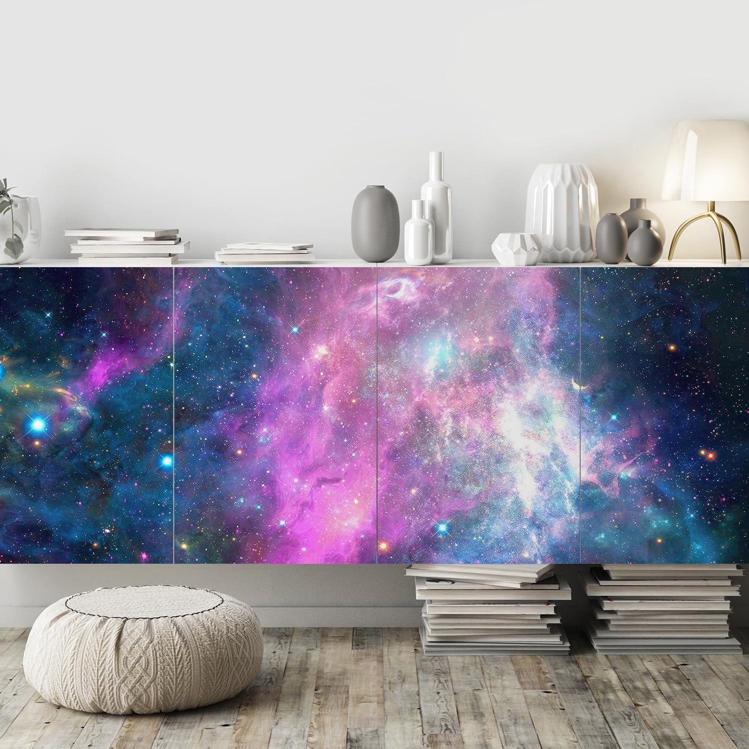 SIGNFORD Wall Mural Galaxy Removable Wallpaper Wall Sticker for Bedroom Living Room - 66x96 inches