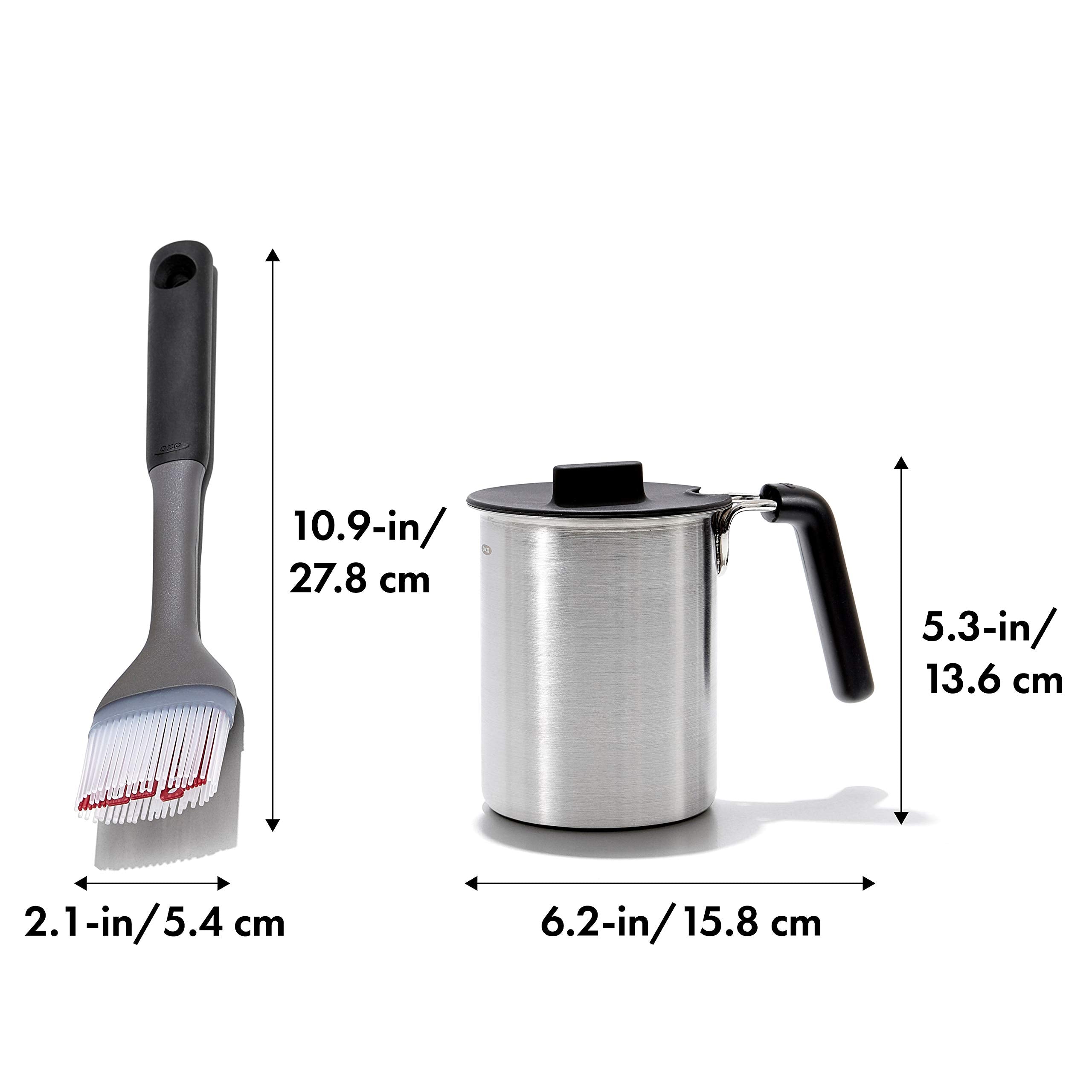 Oxo Good Grips Grilling Tools, Basting Pot And Brush, Black