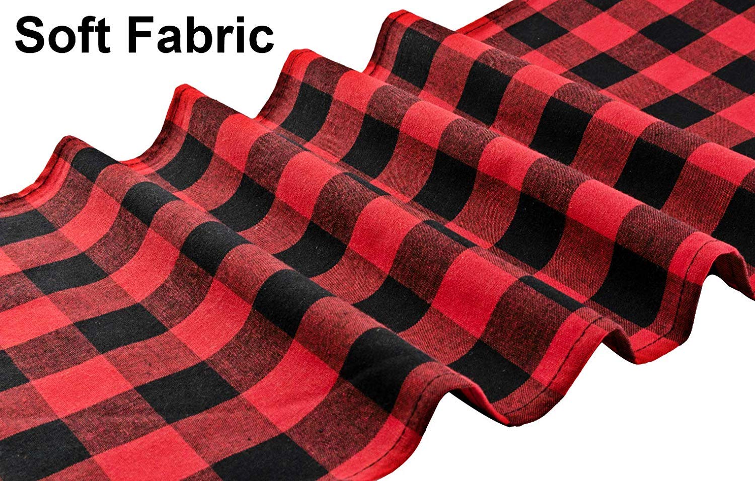 3 Pack Buffalo Check Table Runners Red and Black Plaid Table Runner for Christmas Dinner  Lumberjack Party  Outdoor or Indoor Gatherings Table Home Decorations 12''x108''