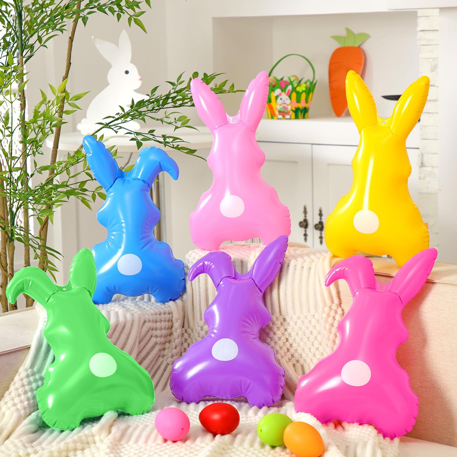Realspring 12 Pieces 14 Inch Summer Inflatable Blow up Decor Butterfly Ice Cream Pink Flamingo Inflatable Hanging Ornament Giant
