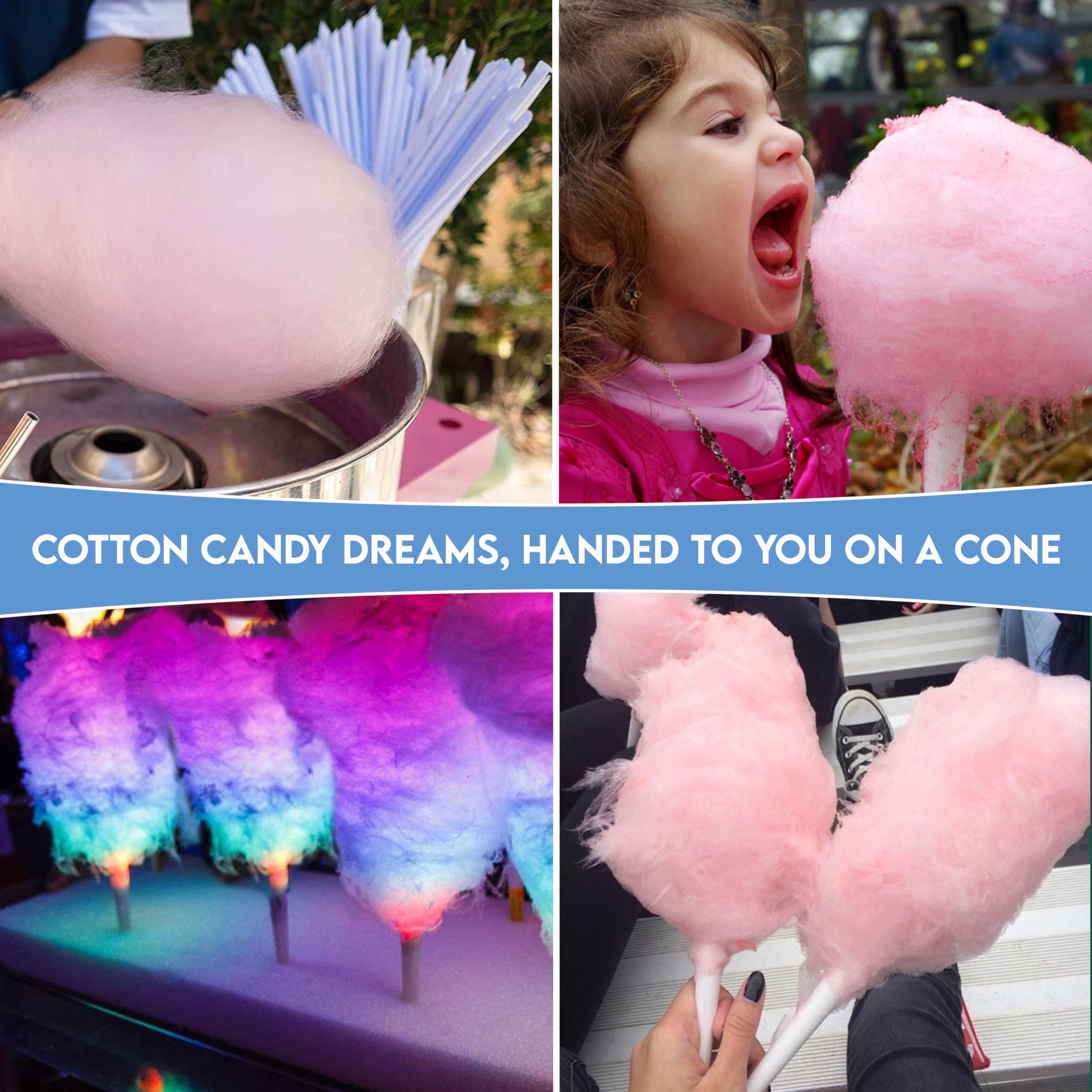 Plain Cotton Candy Cones - Package of 1 000