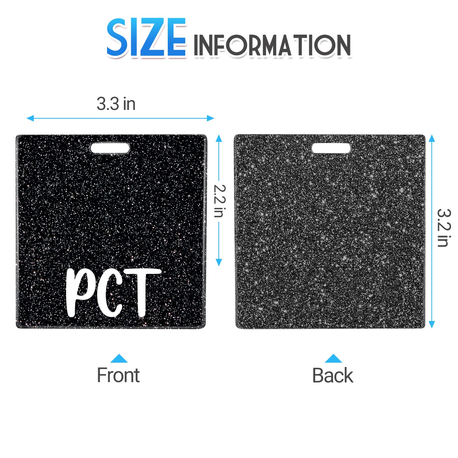 Plifal Pct Badge Buddy Card Holder Nurse Nursing Accessories Patient Care Technician Glitter Black Horizontal Id Name Identifica