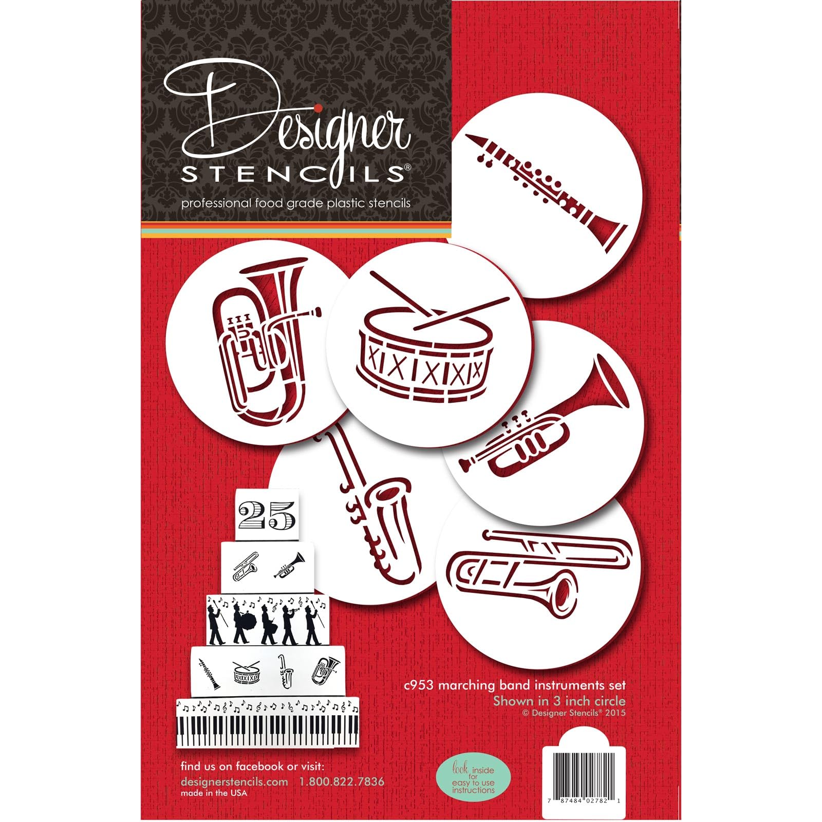 Marching Band Instruments Cookie Stencil By Designer Stencils