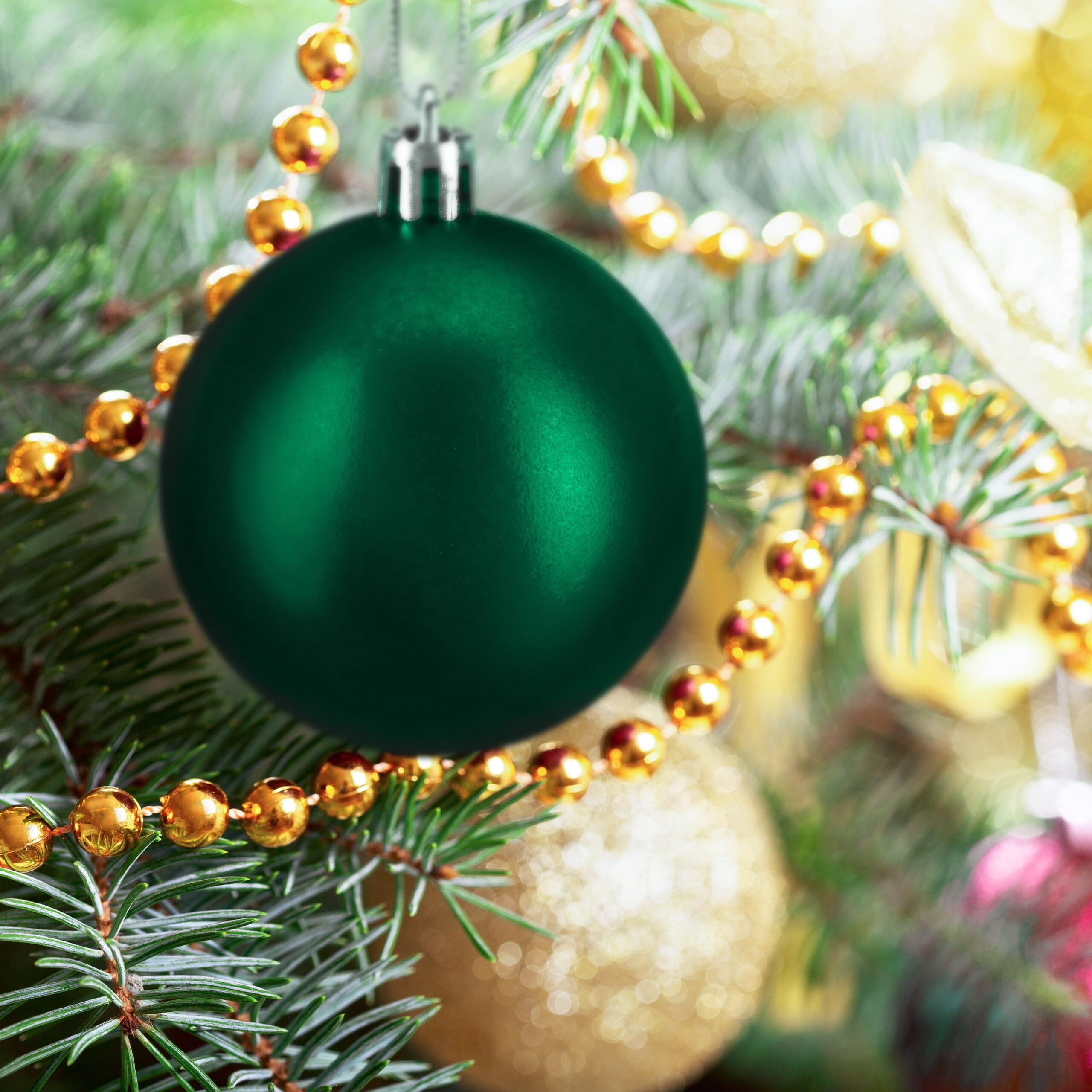 Relaxdays Christmas Baubles Set of 100, Festive Ornaments, Matt, Shiny, Glitter, Tree Balls  3, 4 & 6 cm, Dark Green, 7 x 6 x 6