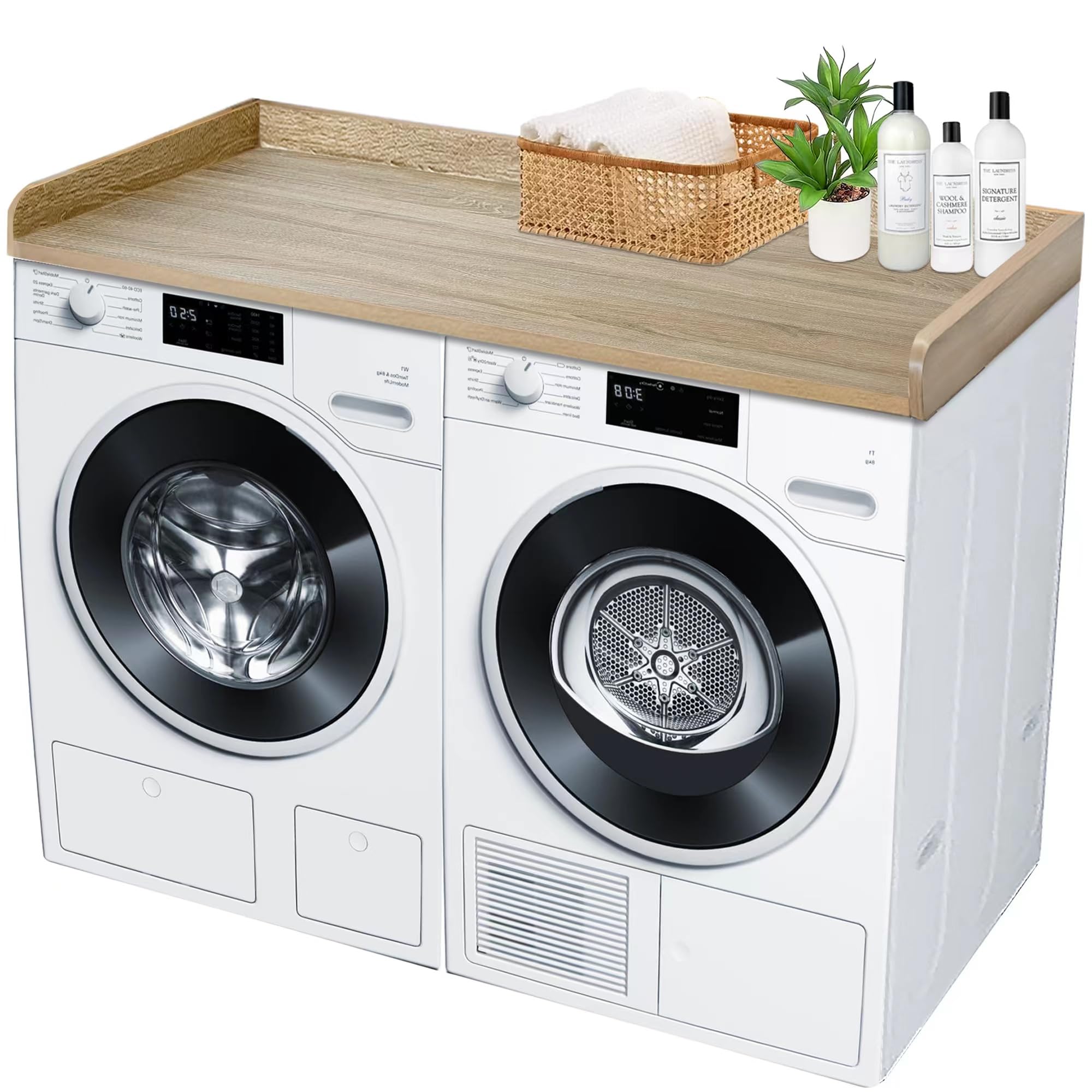 Royxen Laundry Countertop Solid Wood, Countertop For All Front-Loaded Washing Machine And Dryer, Extra Room For Laundry Room, Wh