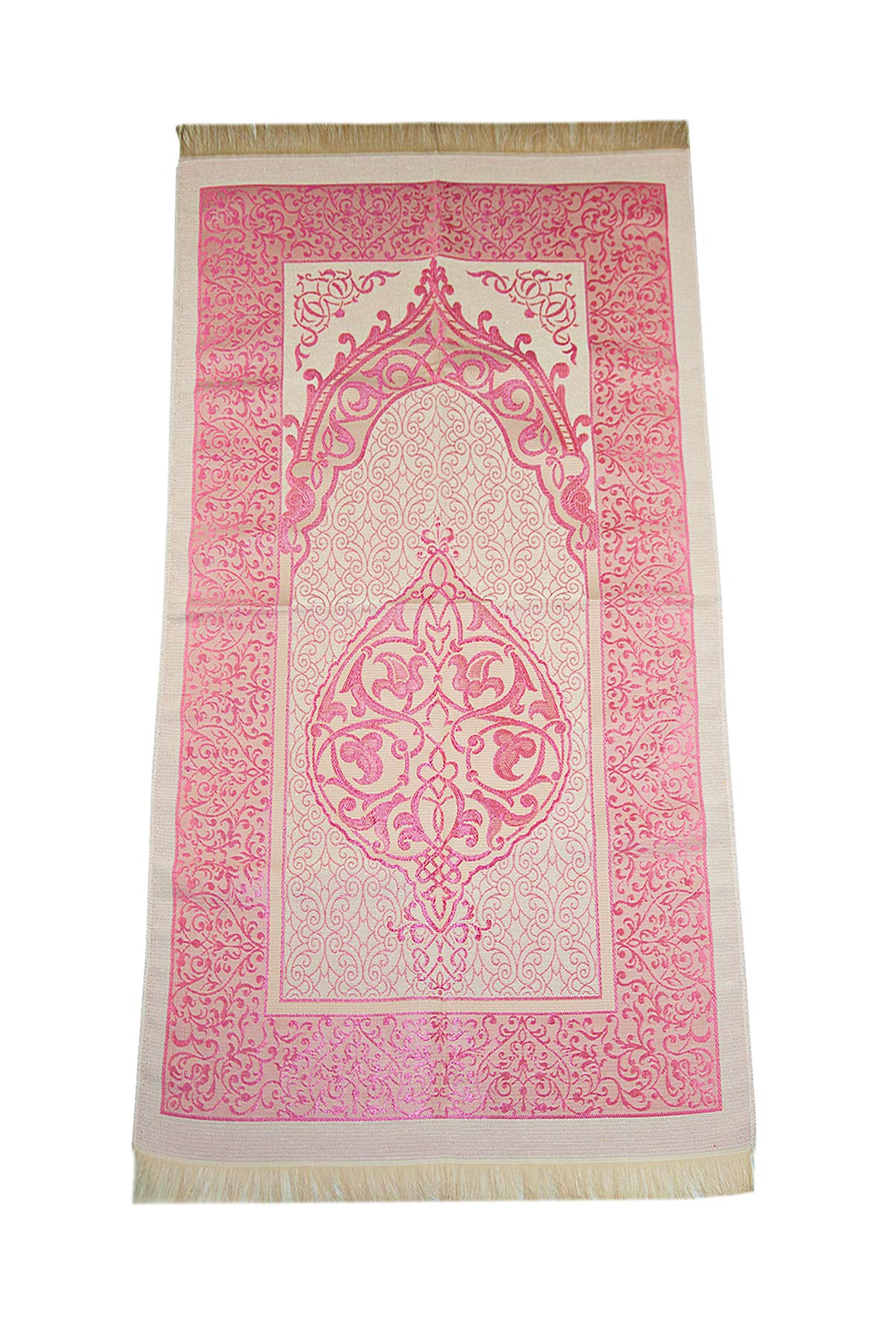 ihvan online Muslim Prayer Rug and Prayer Beads with Elegant Design Cylinder Gift Box, Janamaz, Soft Sajadah, Islamic Gifts Set,