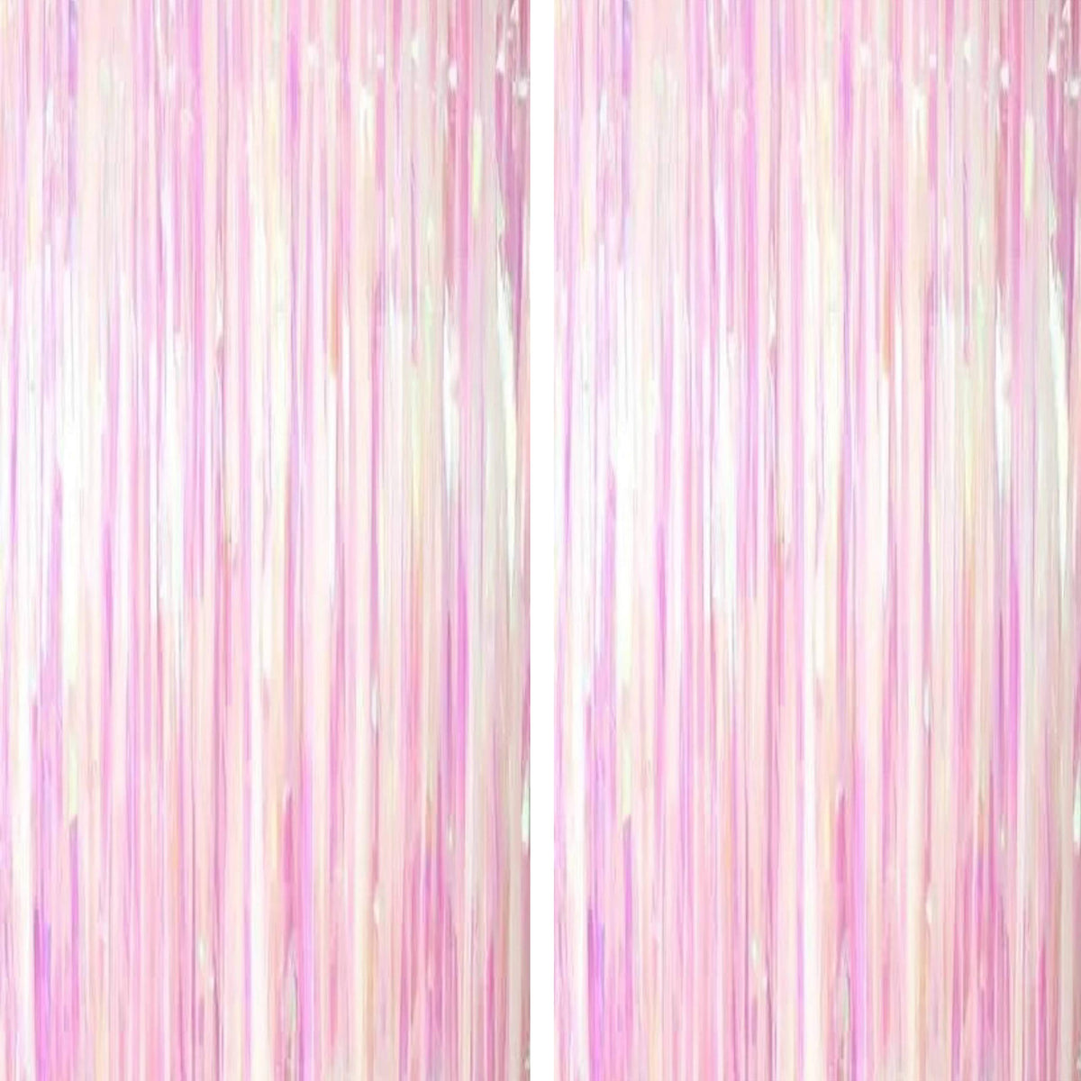 Iridescent Party Tinsel Foil Fringe Curtains - Iridescent Transparent Metallic Curtain For Happy Birthday Baby Shower Wedding Ba