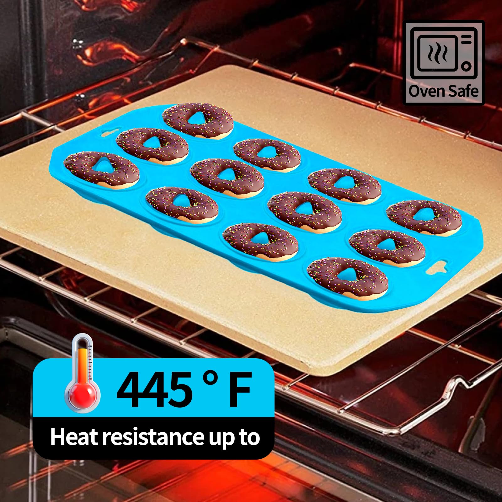 Cupidove Silicone Donut Pan, Mini Silicone Baking Mold For Baking Delicious Donuts, Bagels, Cupcake Cups And More, Non-Stick Bot