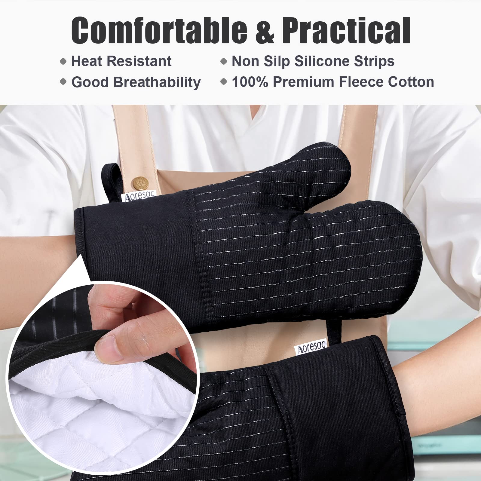 AORESAC Oven Mitts and Pot Holders Set  500