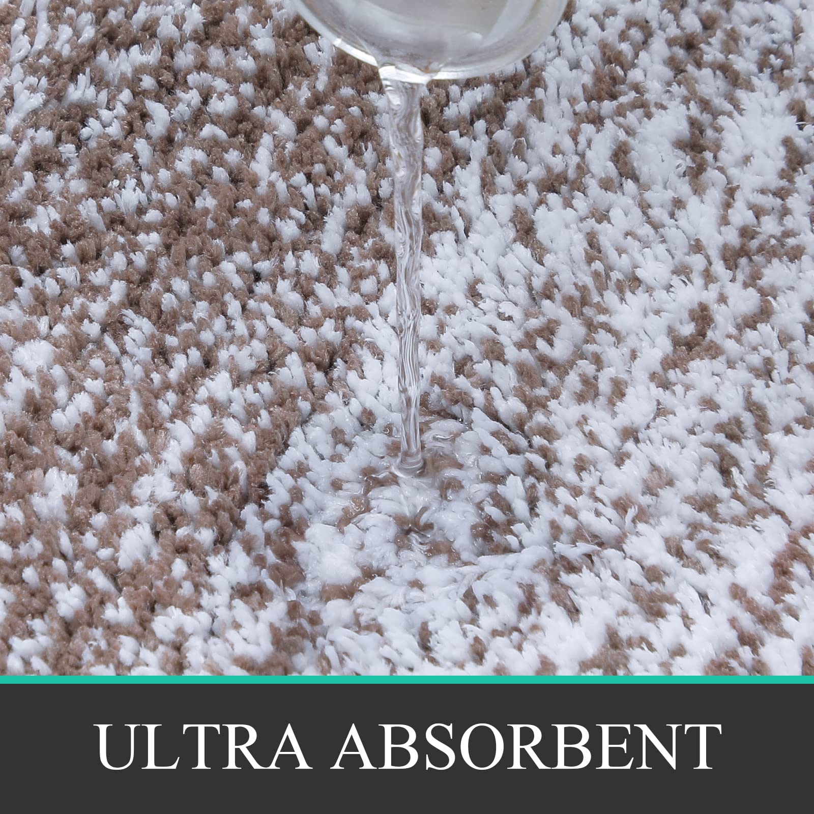 Bathroom Rugs Sets 4 Piece With Toilet Lid Cover, Non-Slip Absorbentb Rugs And Mats For Bathroom Microfiber Shaggy Machine Washa