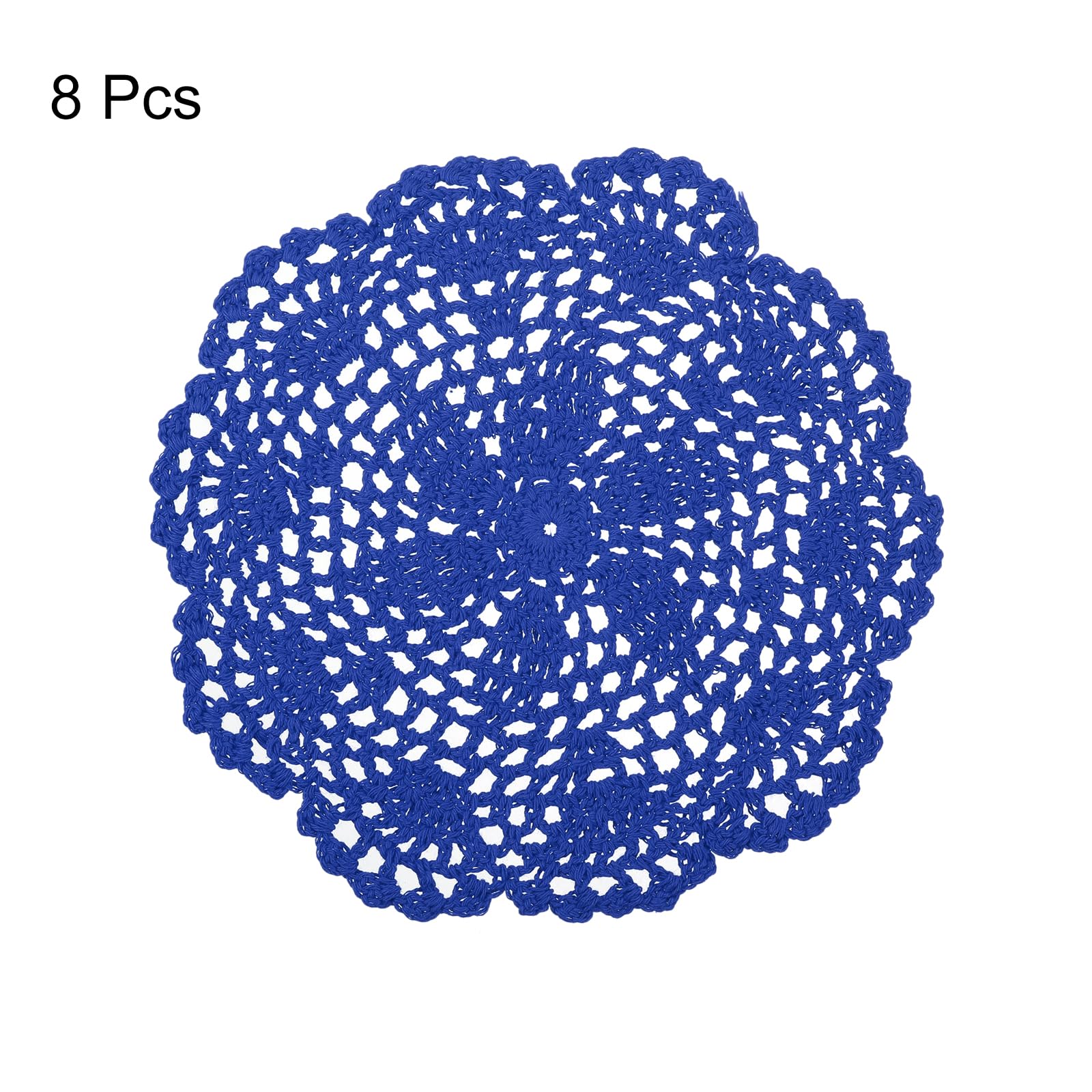 Uxcell Crochet Doilies, 8Pcs 8 Inch - Handmade Crochet Cotton Coaster, Round Lace Placemats With Floral Patterns For Wedding Par