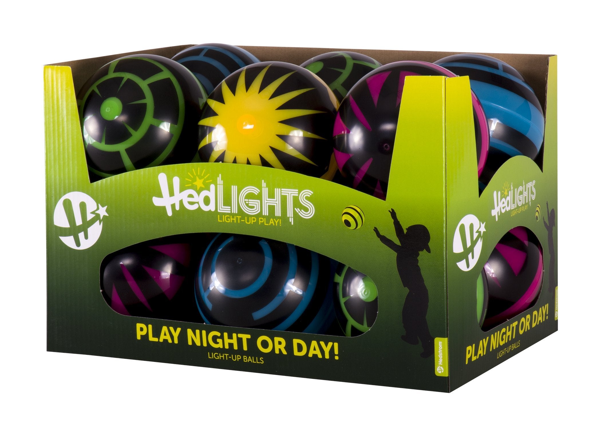 Hedstrom 54-8250Pdqaz 4'' Headlights Blackout Light Up Balls 12 Pack, Green