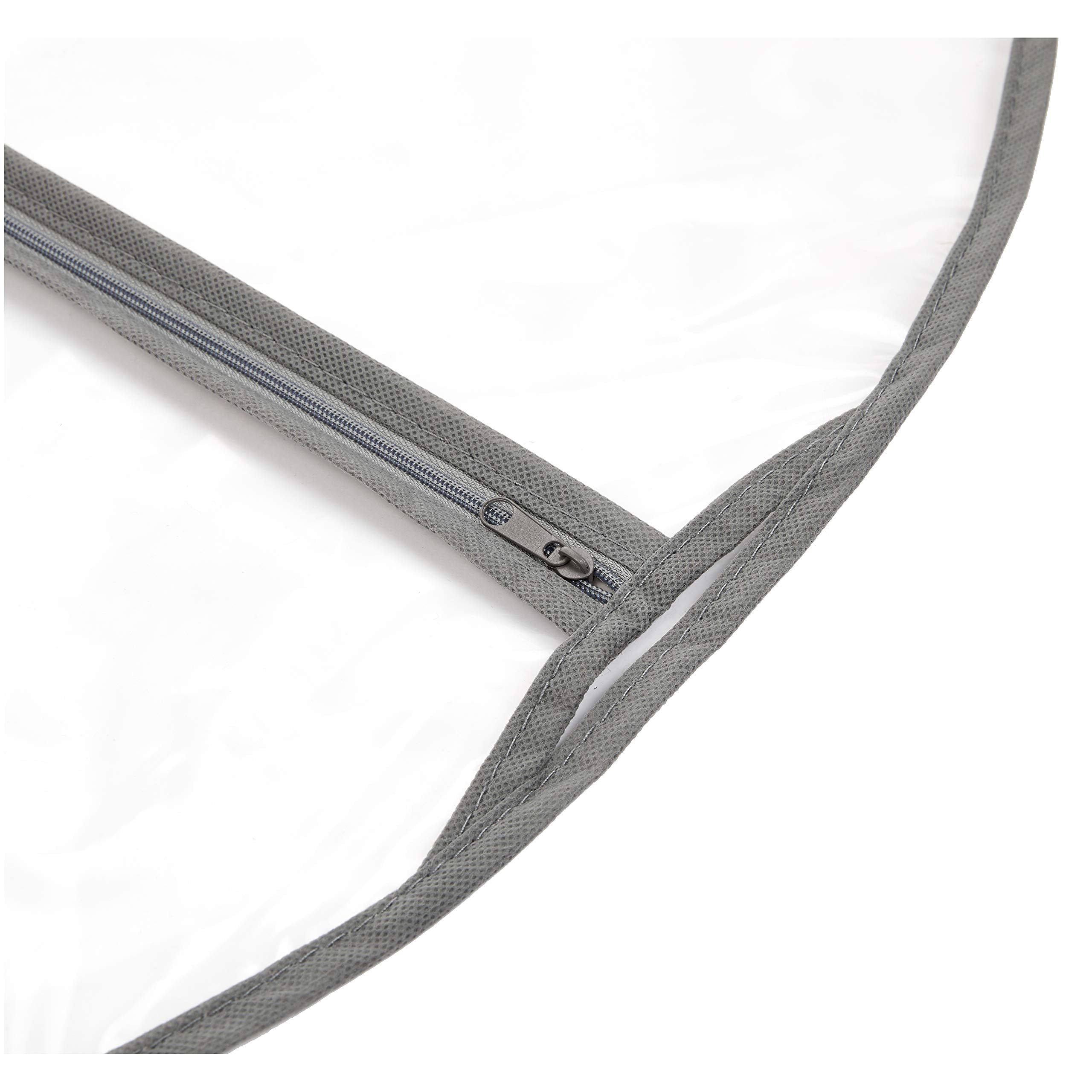 Amazon Basics Zippered Peva Garment Storage Bag, 5-Pack, White