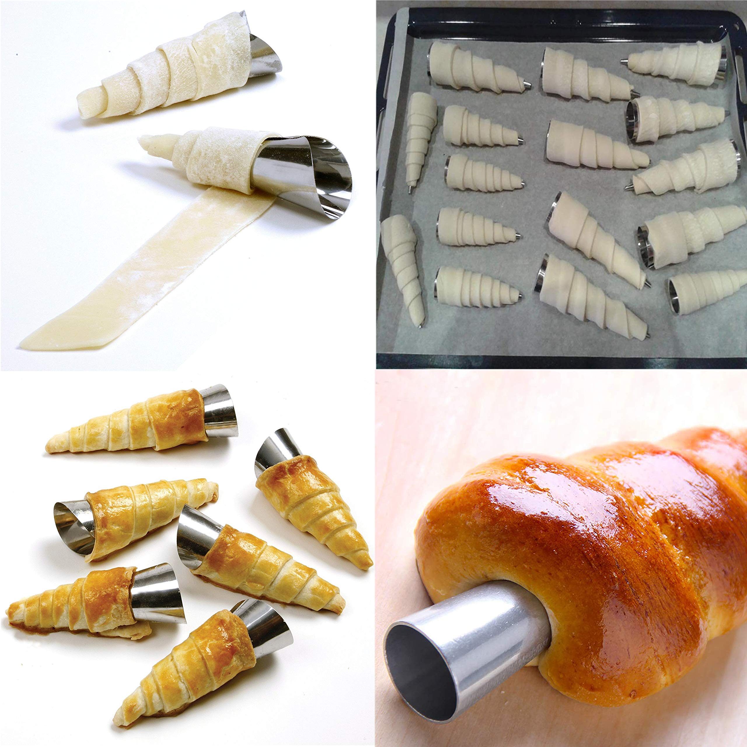 Cream Horn Molds, 4.72 Inch Large Size Cream Horn Forms Pack Of 20 Cannoli Tubes Ice Cream Mold Stainless Steel Pastry Cream Hor