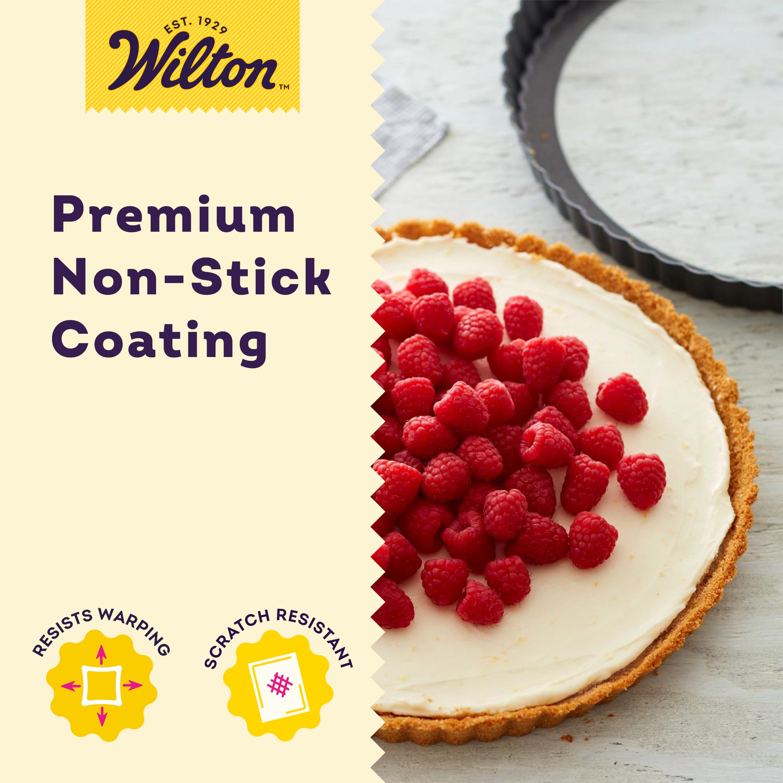 Wilton Excelle Elite Non-Stick Tart Pan And Quiche Pan With Removable Bottom, 11-Inch, Multicolor