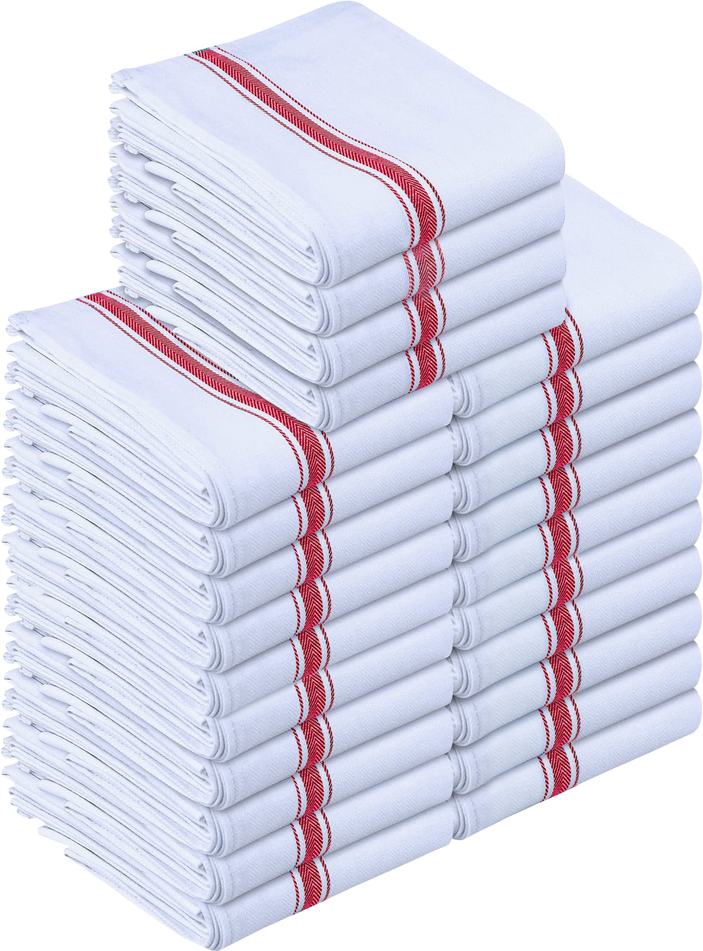 Utopia Towels Green Dish Towels [24 Pack - 15 x 25 Inches] 100% Ring Spun Cotton Highly Absorbent & Reusable Cleaning Bar, Tea, 