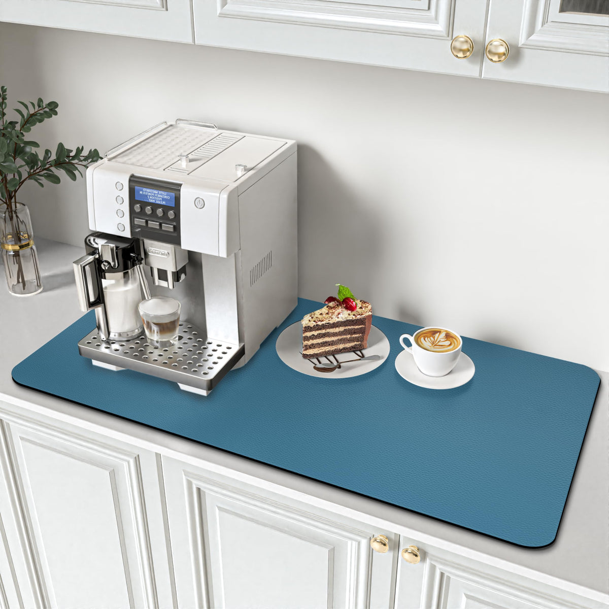 Poyang Coffee Bar Mat: 17'' X 31'' Coffee Mat With Rubber Backed, Hide Stains Coffee Machine Mat, Coffee Station Mat, Coffee Bar