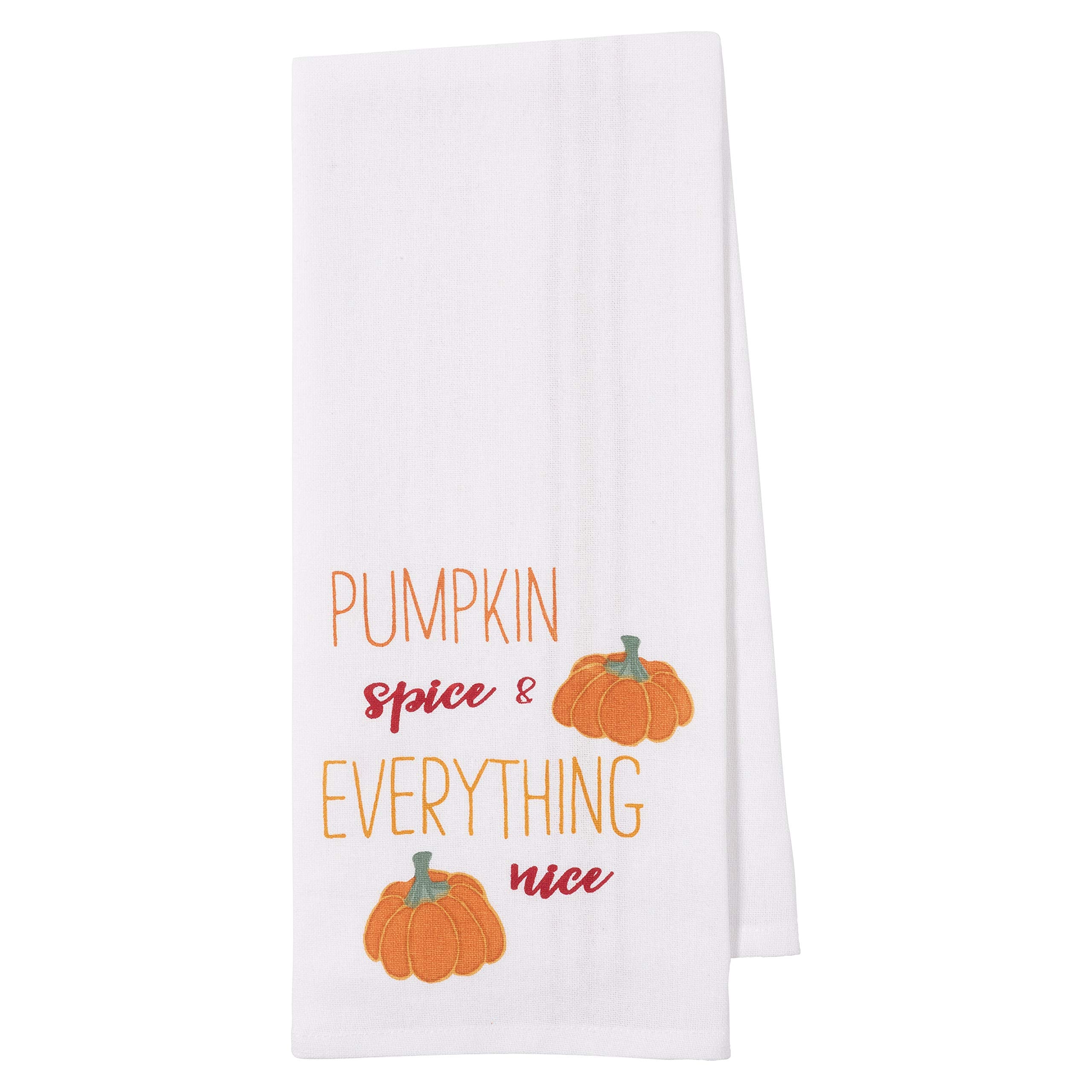 Kaf Home Pantry Kitchen Holiday Dish Towel Set Of 4, Cotton, 18 X 28-Inch (Pumpkin Spice Everything Nice)