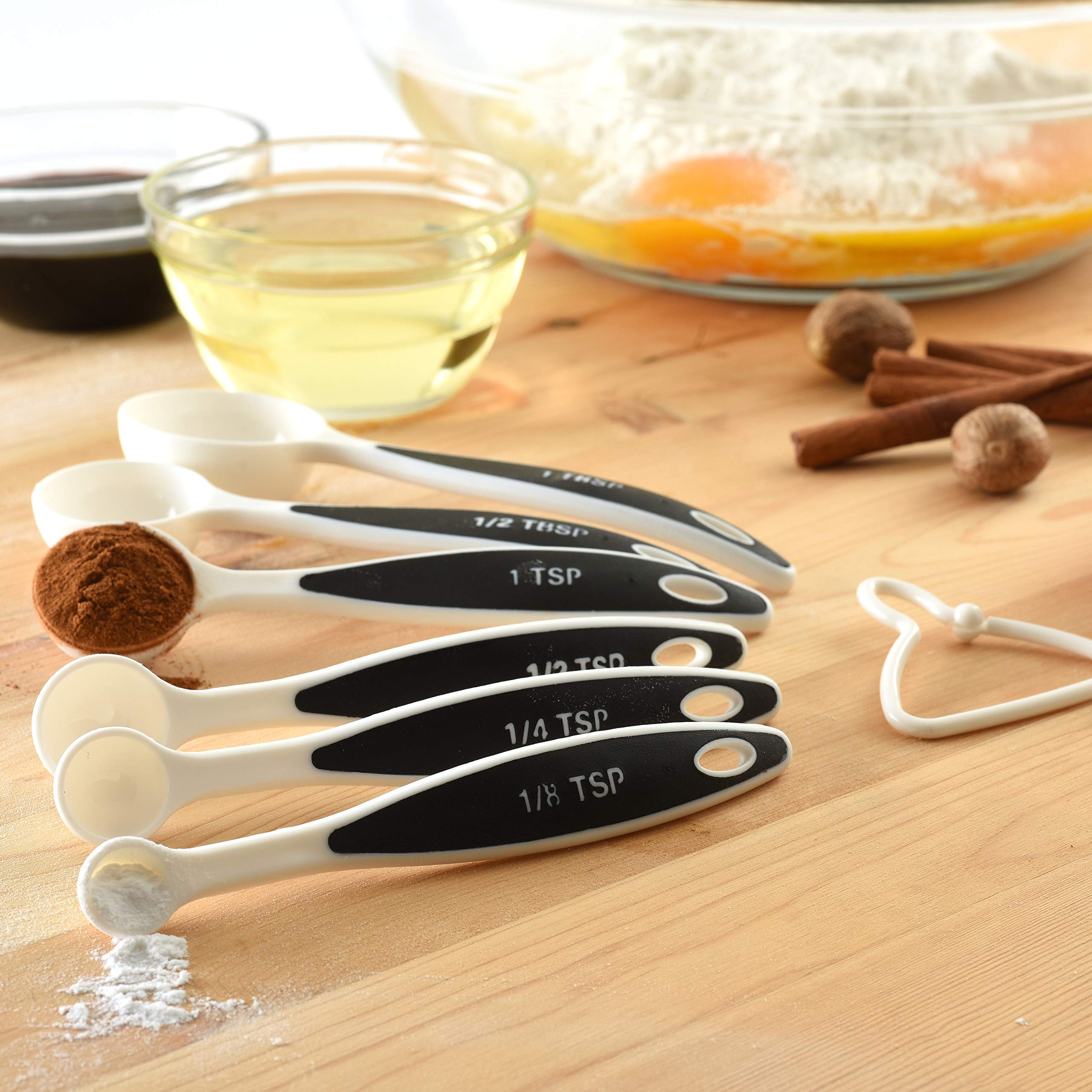 Norpro, White Grip-Ez 6-Piece Measuring Spoons Set, One Size
