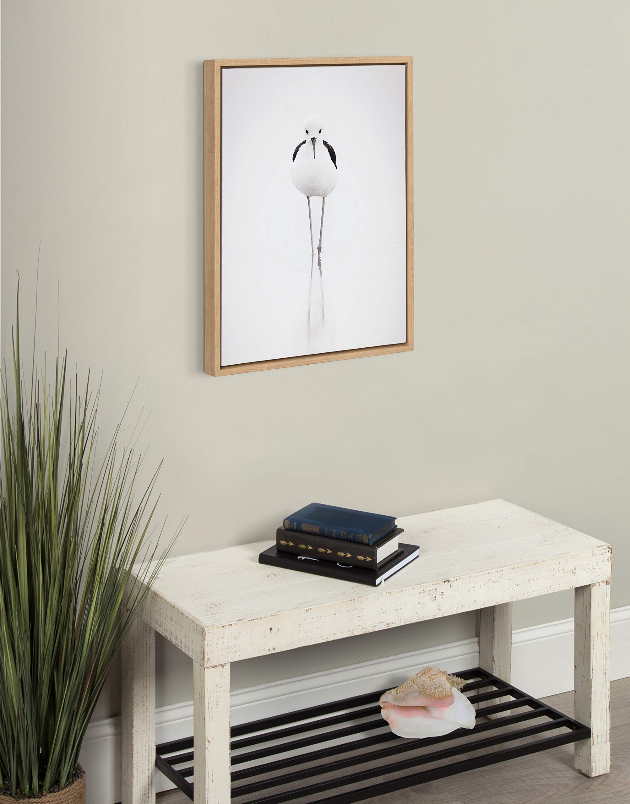 Kate And Laurel Sylvie Seagull Framed Canvas Wall Art By Simon Te Of Tai Prints, 18X24 Natural