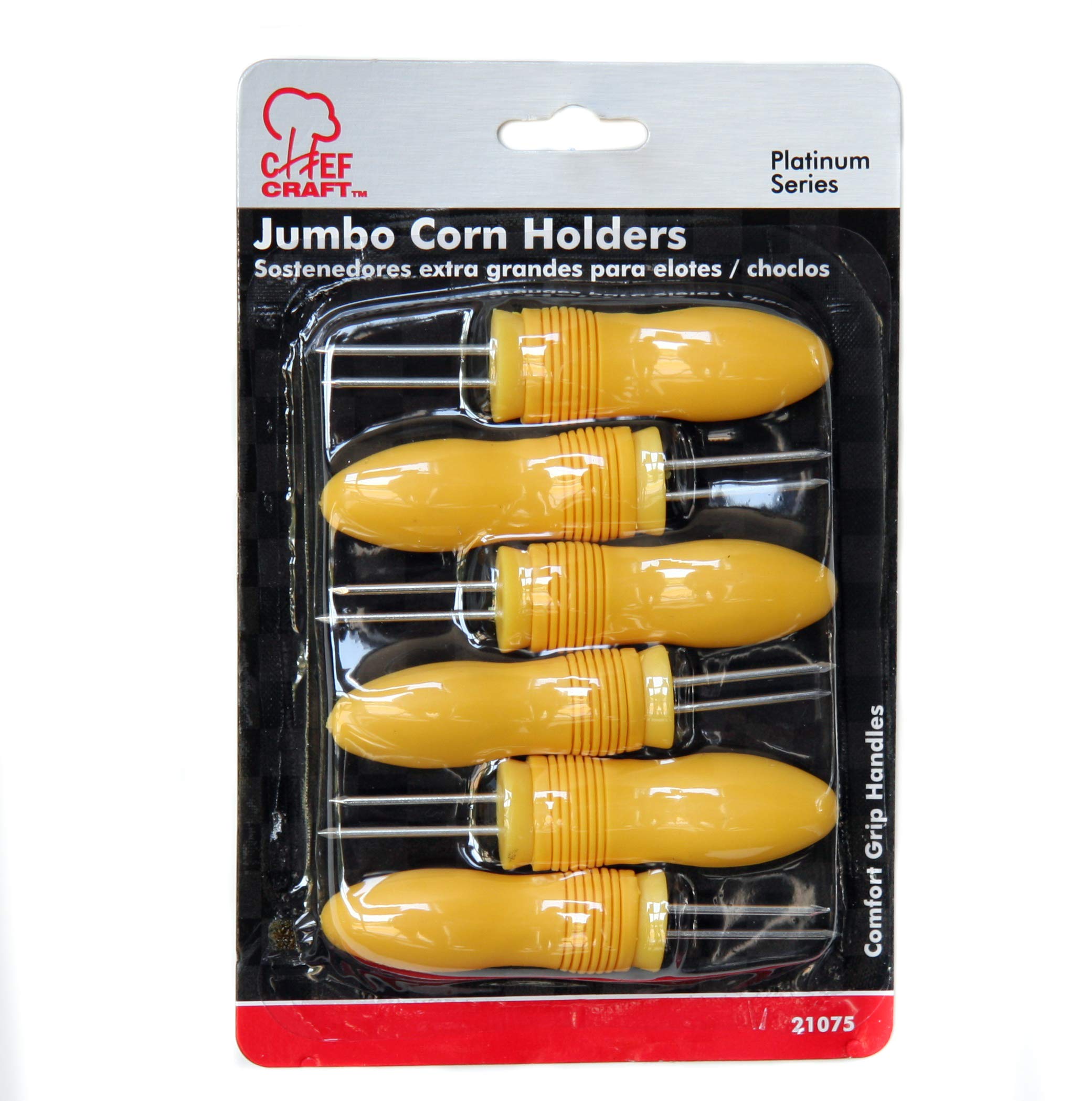 Chef Craft Select Soft Corn Holders, 6 Piece Set, Yellow