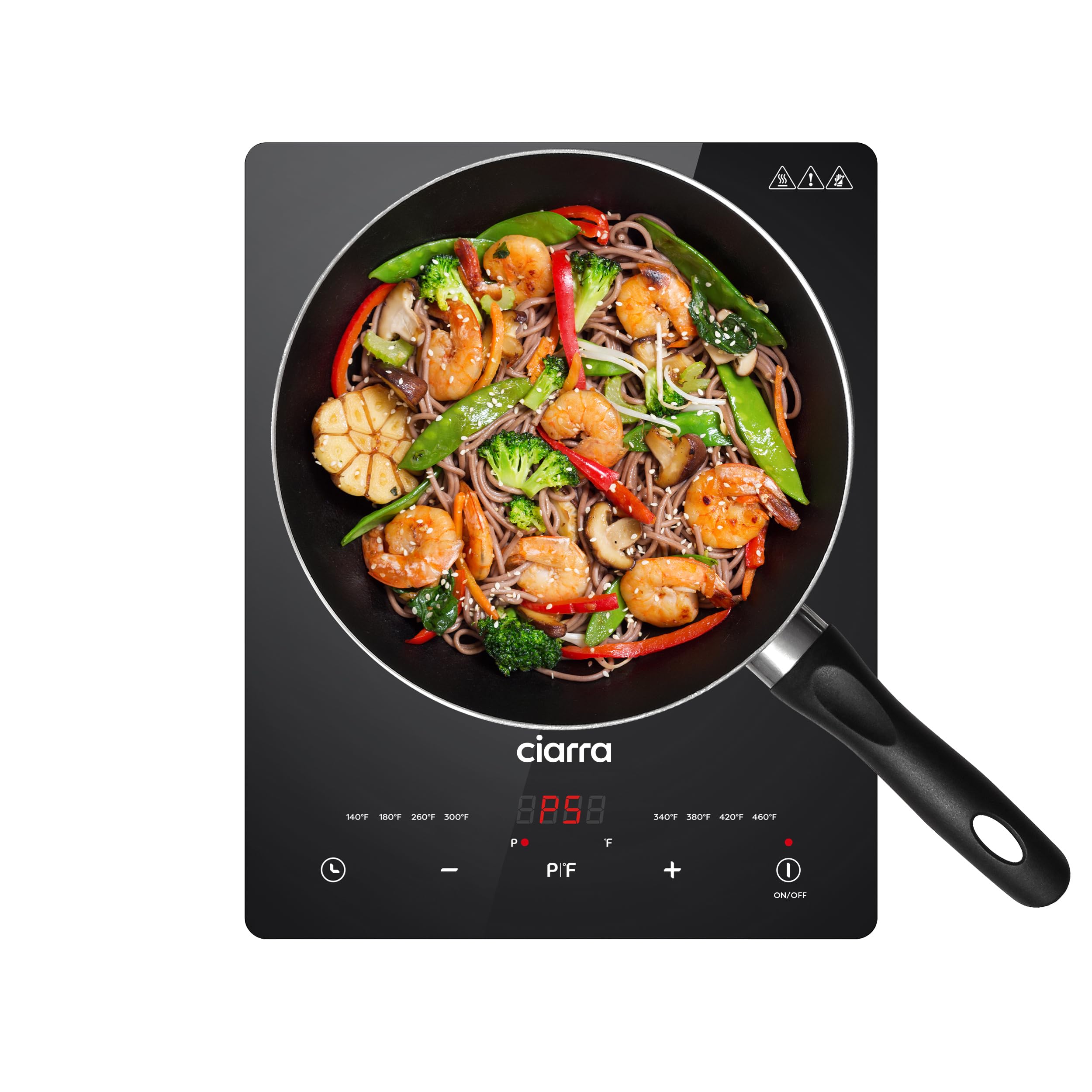 Ciarra Catih1 1800W Portable Induction Cooktop, Ultra Slim Single Electric Countertop Burner With Sensor Touch And Digital Timer