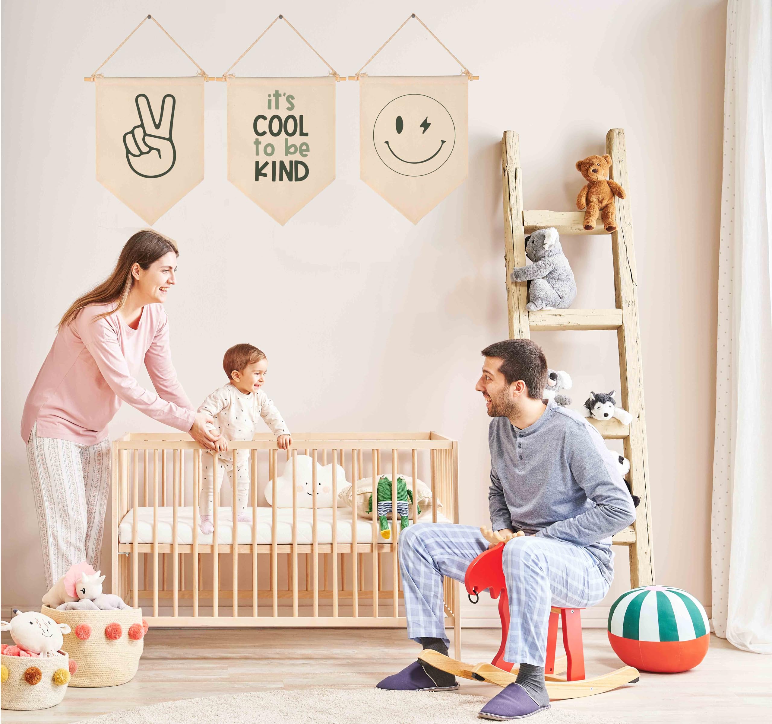 It s Cool to Be Kind-Flag Decor Gifts for Baby Boys Girls Kids-Canvas Hanging Banner Wall Sign Decor Gifts for Nursery Baby Room