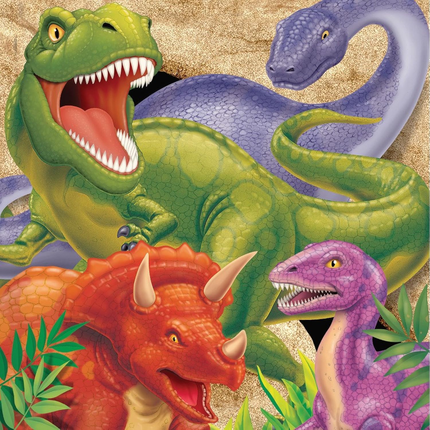 Creative Converting Dinosaur 3-Ply Paper Luncheon Napkins, Lunch, Dino Blast