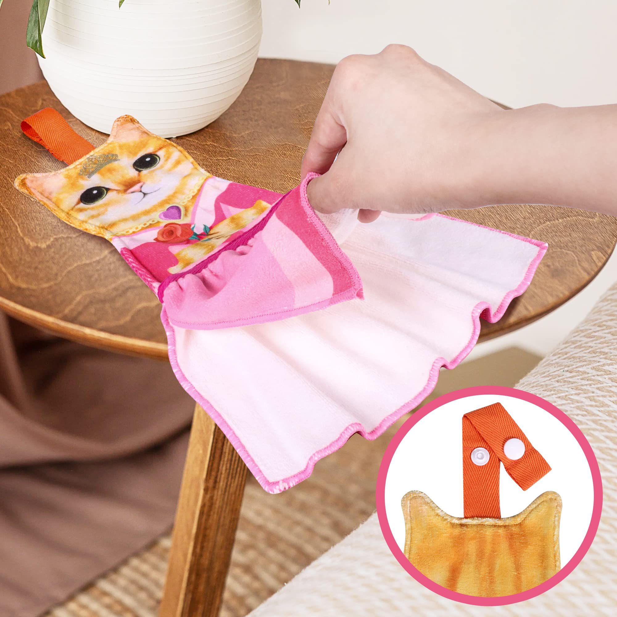 Cat Funny Hand Towels For Bathroom Kitchen - Cute Decorative Cat Decor Hanging Face Towels Super Absorbent Soft-Unique Valentine