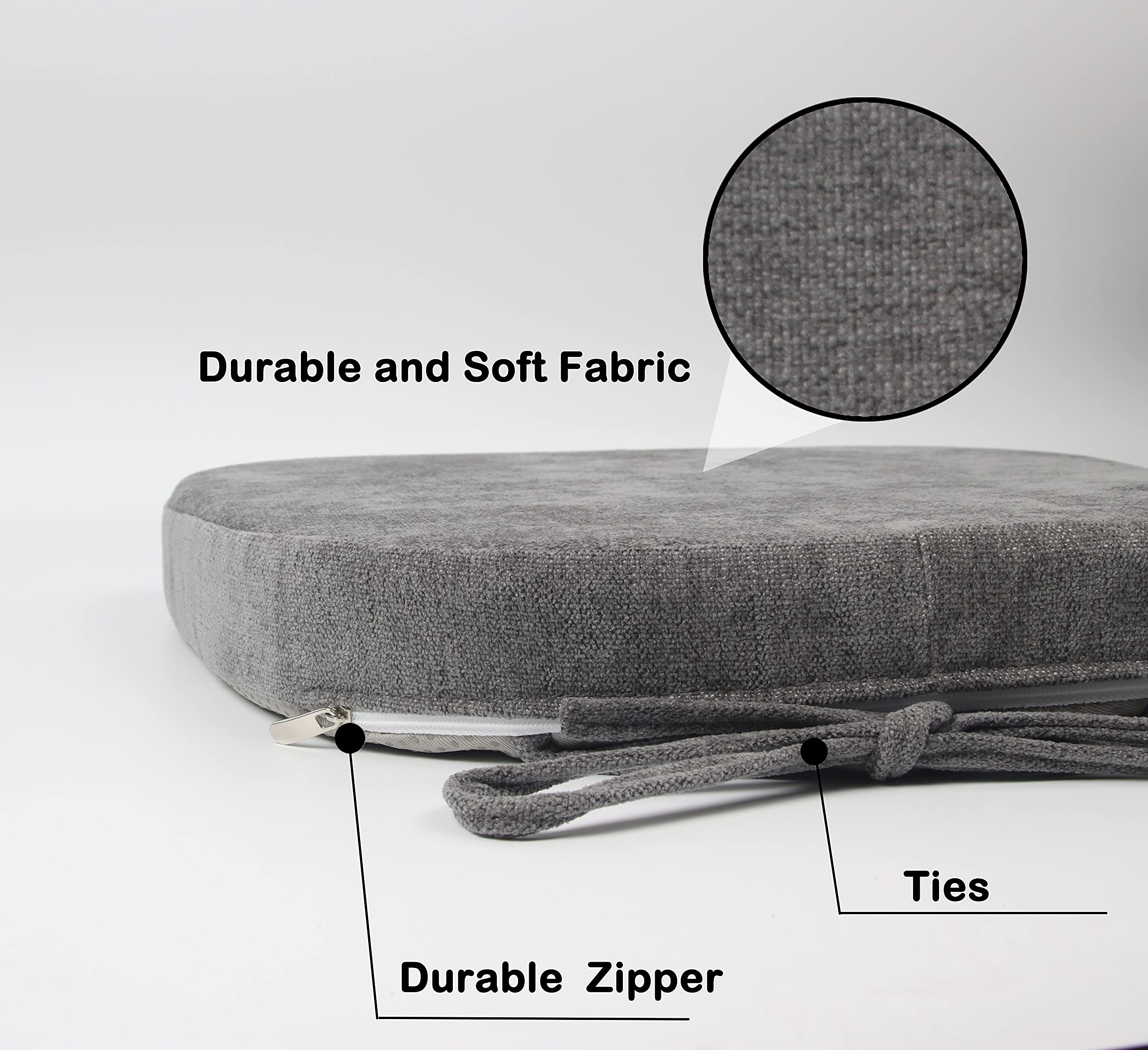 Loveboat Metal Chair Cushions, 14X14 Inches Metal Dining Chair Pads With Ties For Tolix Style Metal Chairs 2 Pack Dark Grey