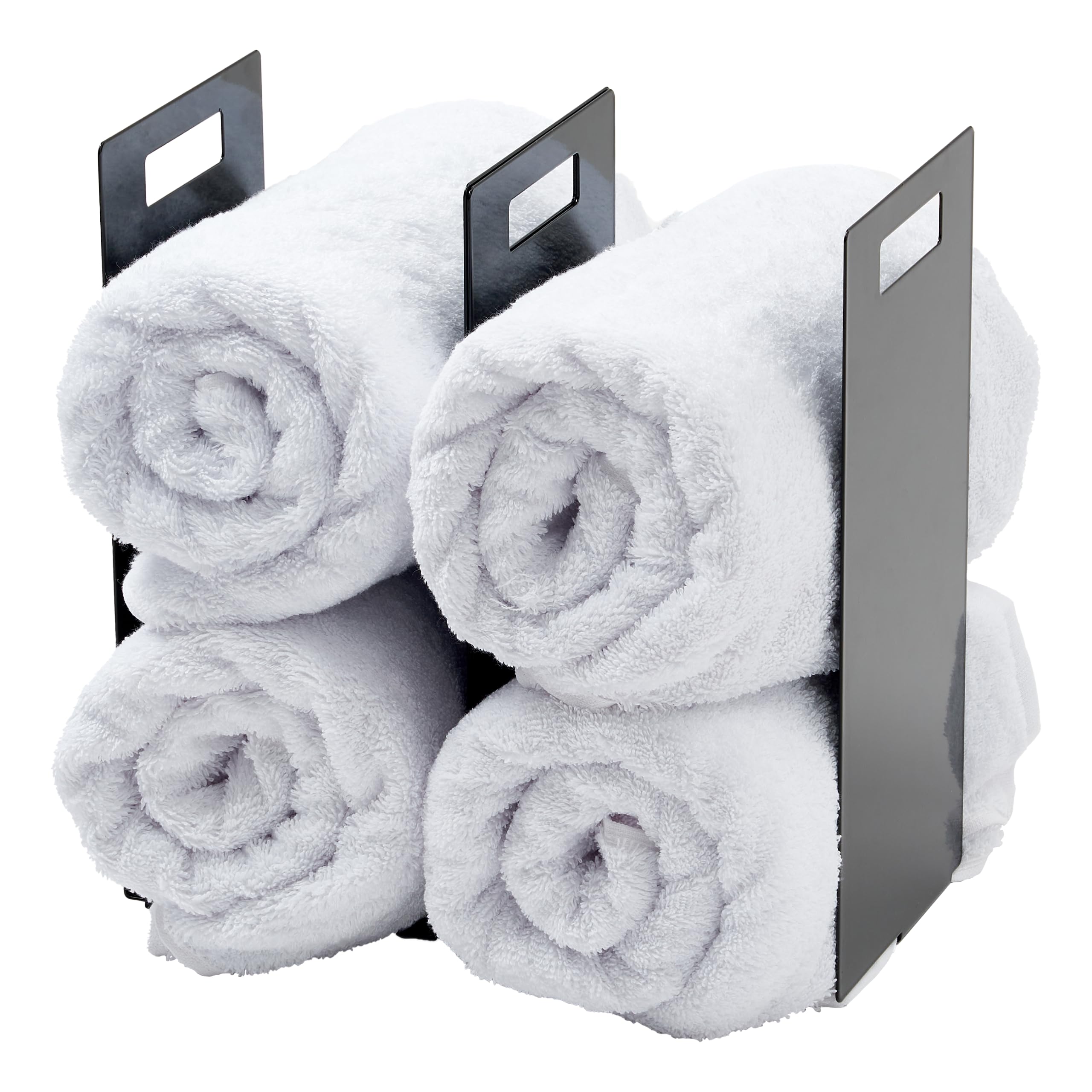 Yamazaki Home Tower Black Interlocking Towel Organizer (Set Of 2)