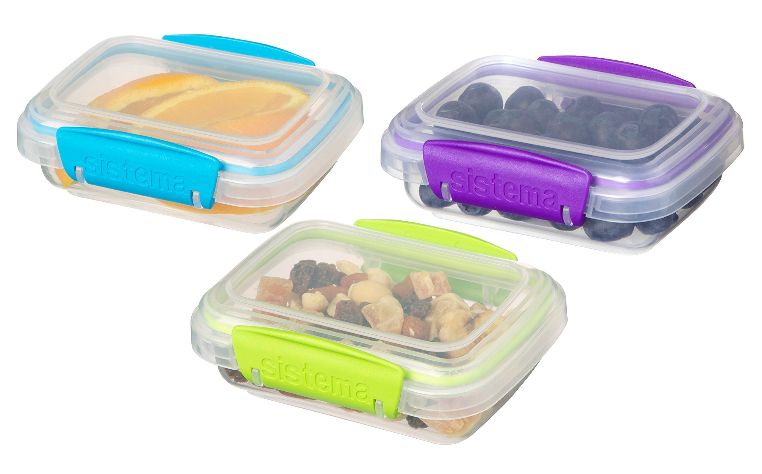 Sistema Klip It Accents Collection Food Storage Containers, 6.7 Oz./0.2 L, Color Received May Vary, 3 Count