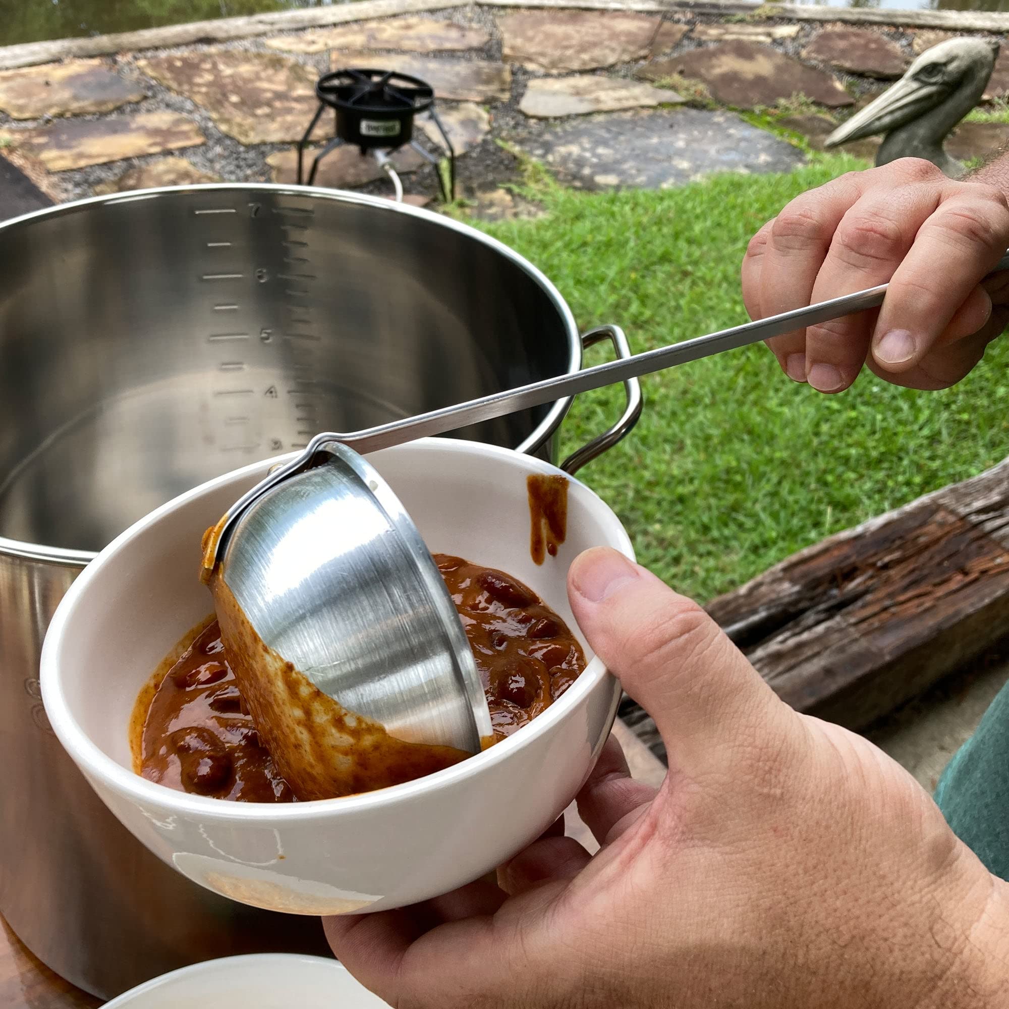 Bayou Classic 0723 Aluminum Ladle Features 20-in Length w/ Large 6-in Bowl Holds 3-cups