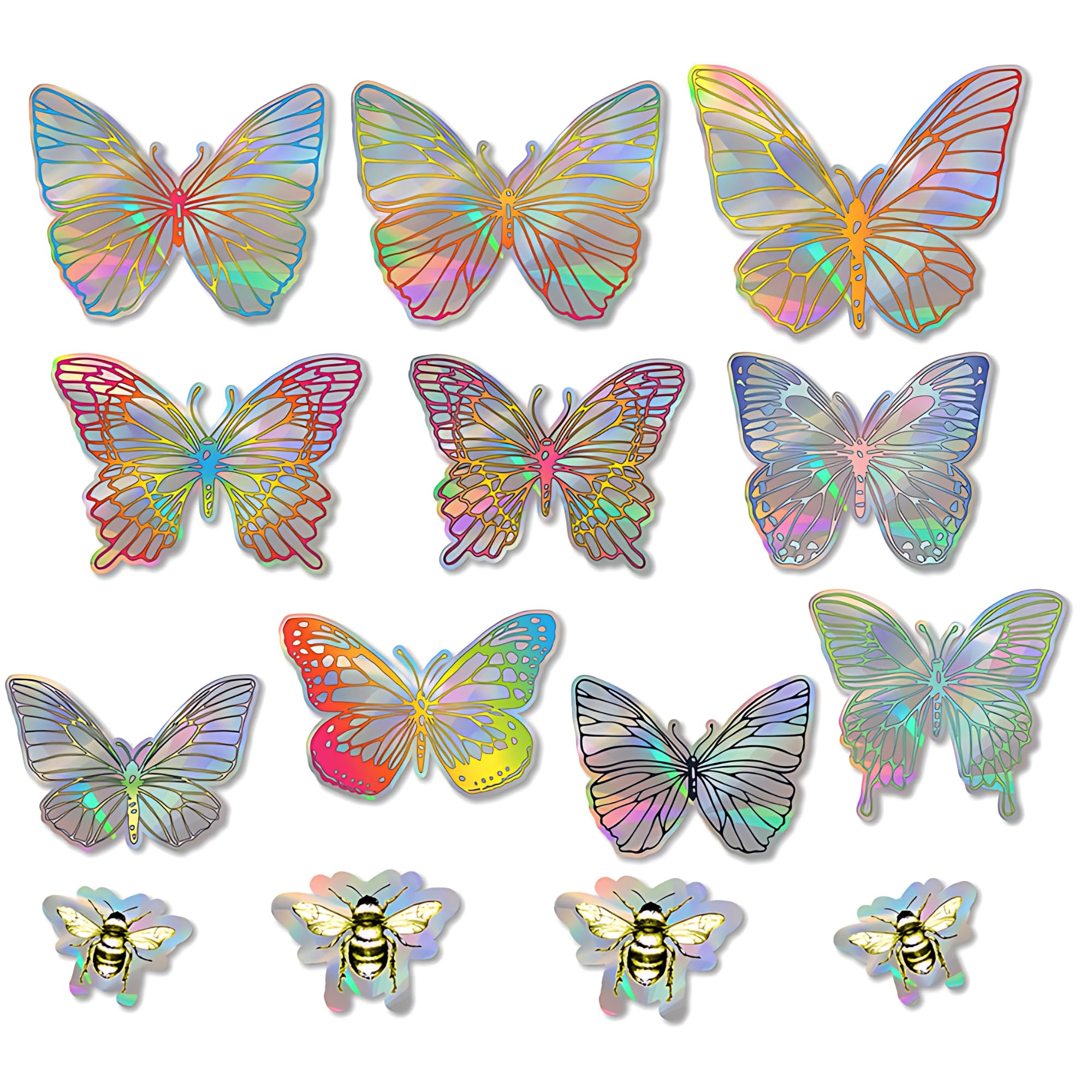 Rainbow Symphony - Rainbow Sun Catcher Window Stickers, Prism Holographic Stickers for Windows, Anti-Collision Window Decals for