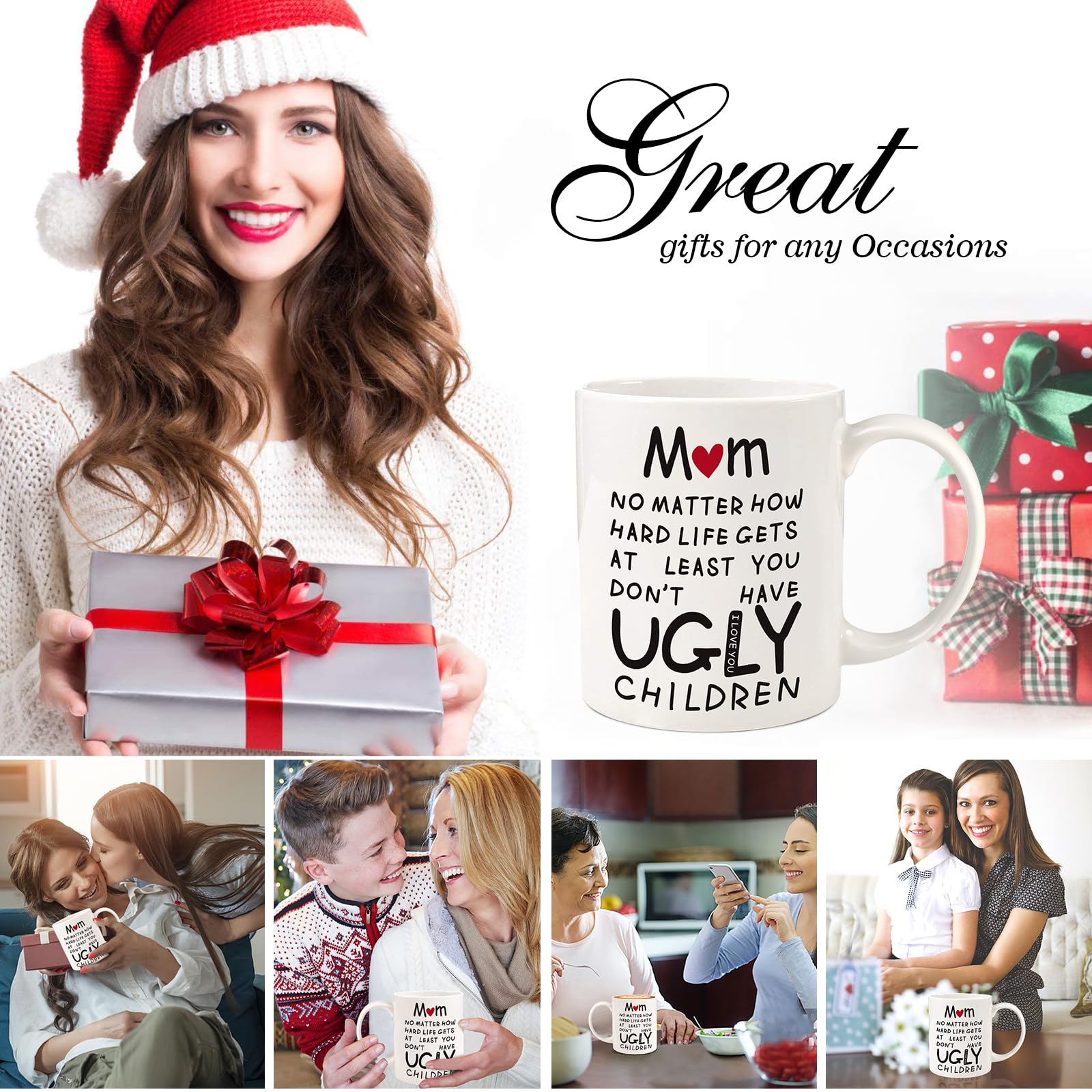 Gifts for Mom from Daughter Son,11oz Funny Coffee Mug for Women,Unique Mothers Day Gifts for Mom Wife Women,Personalized Birthda