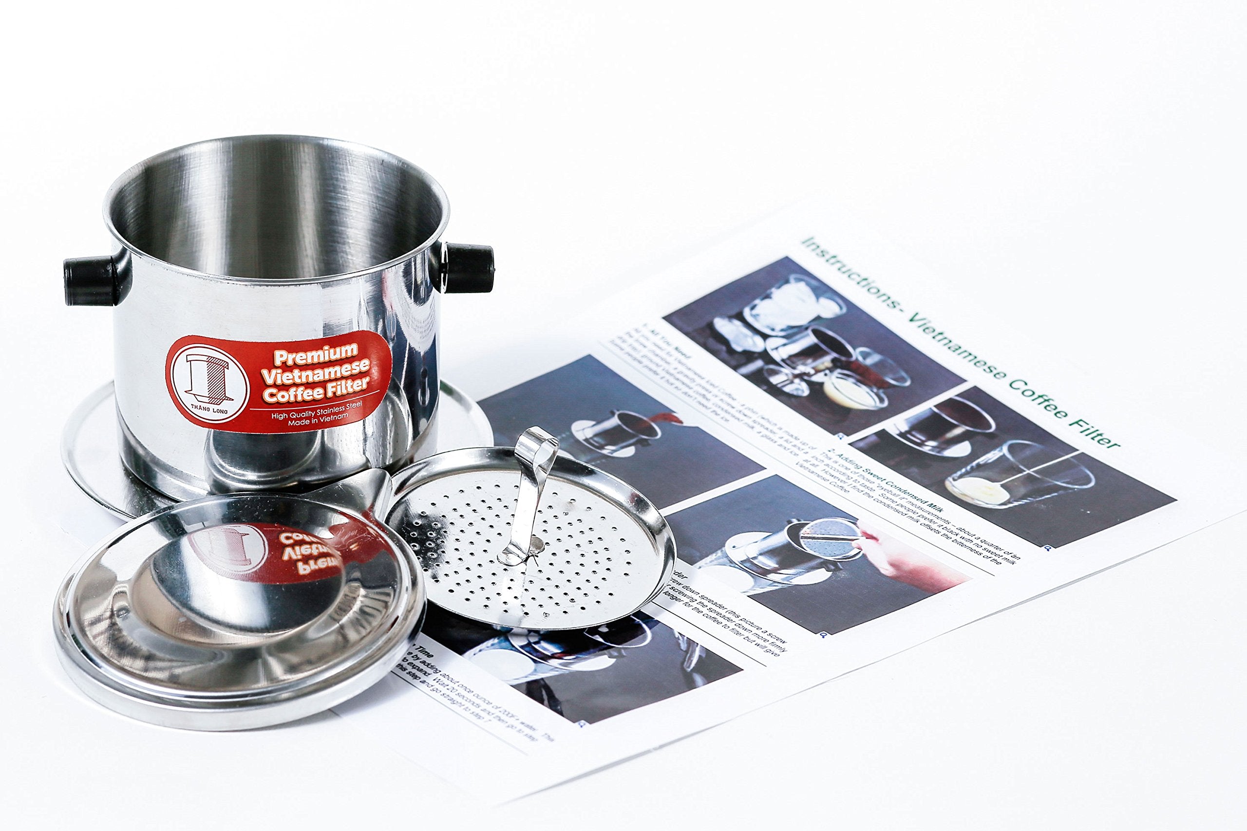 Thang Long Vietnamese Drip Coffee Maker Filter. Single Cup Serve. Inox. 6 Oz Small